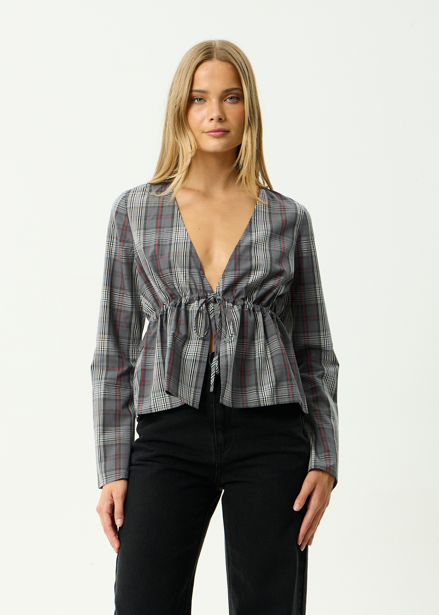 AFENDS Womens Eboni - Tie Top - Gunmetal