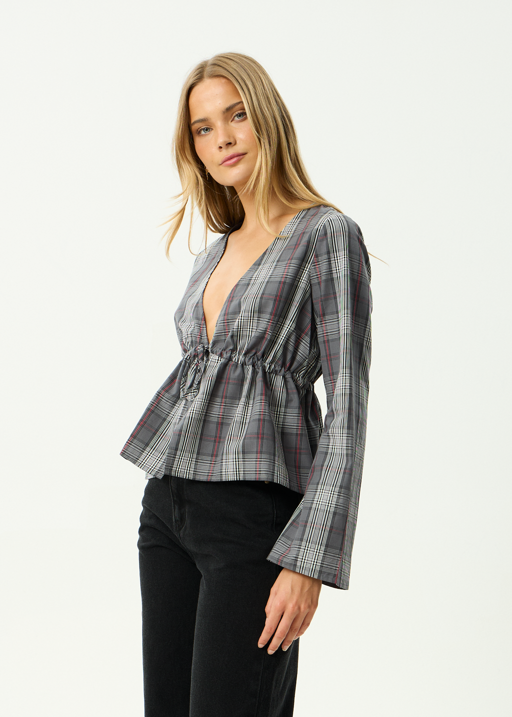 AFENDS Womens Eboni - Tie Top - Gunmetal