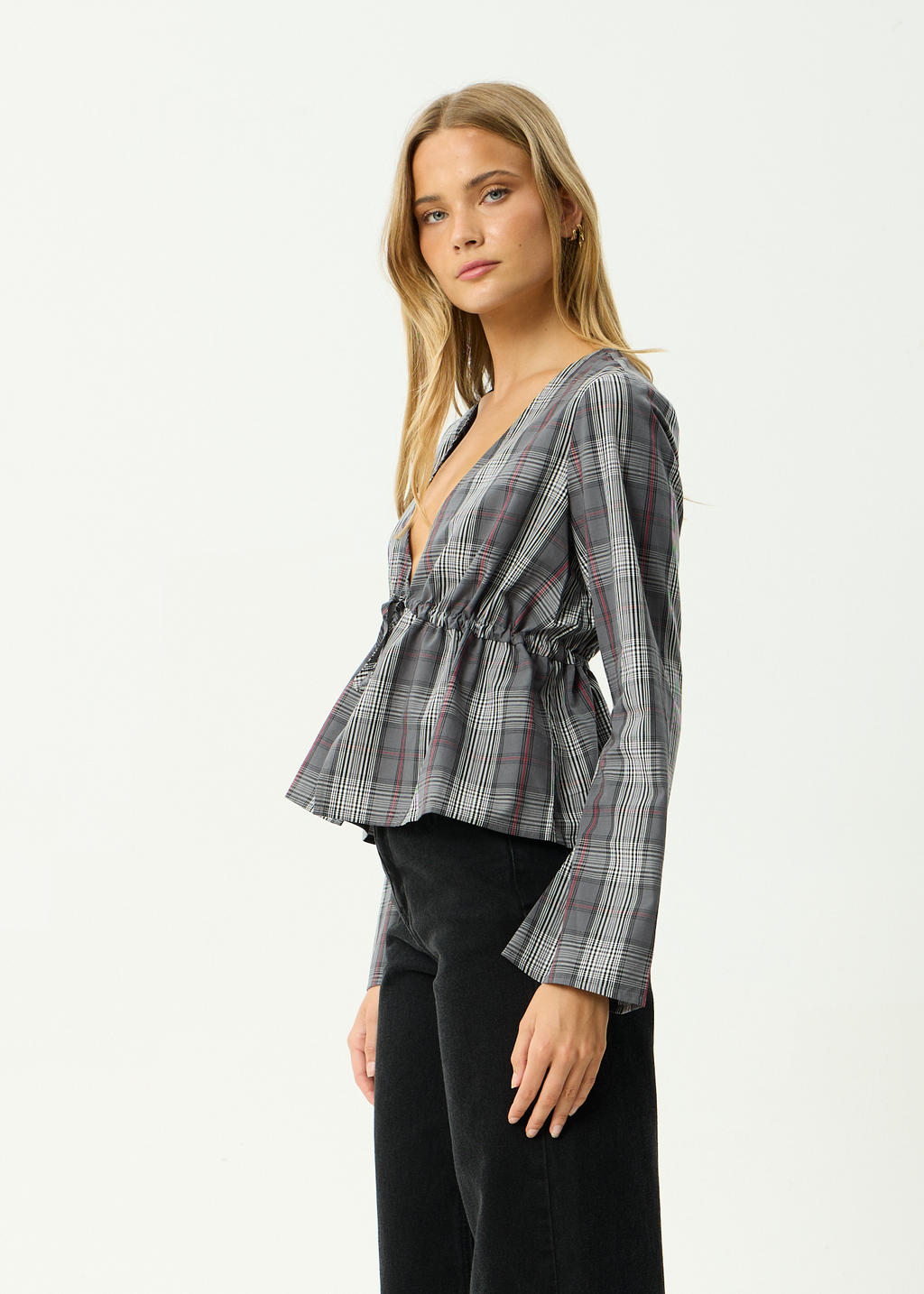 AFENDS Womens Eboni - Tie Top - Gunmetal