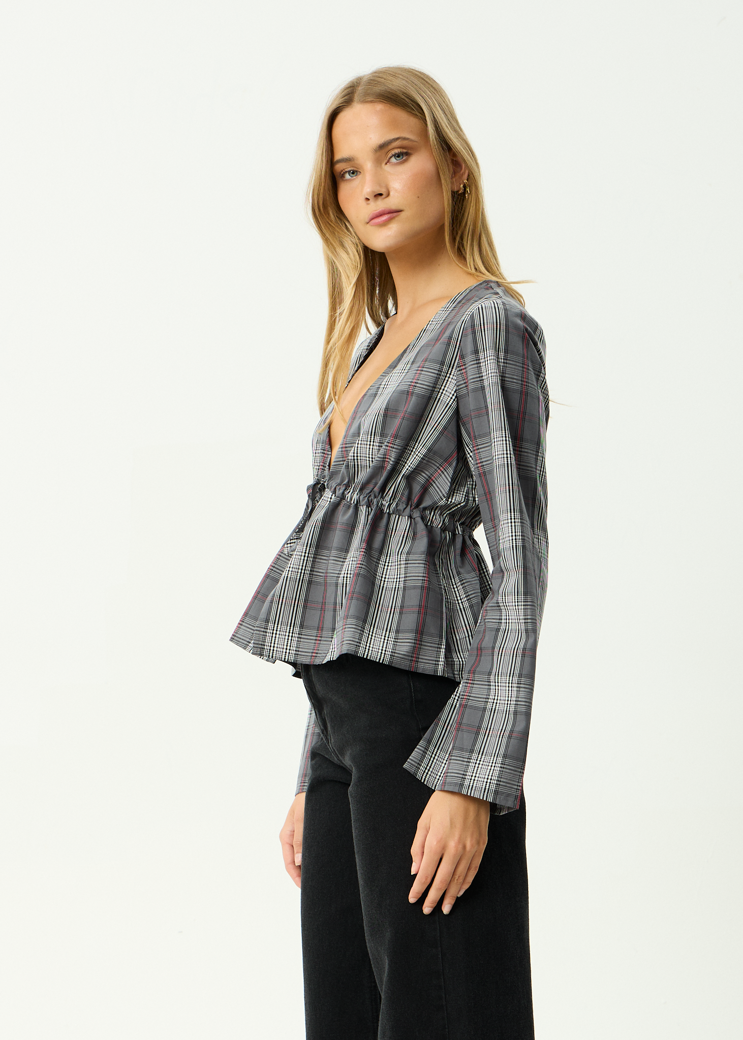 AFENDS Womens Eboni - Tie Top - Gunmetal