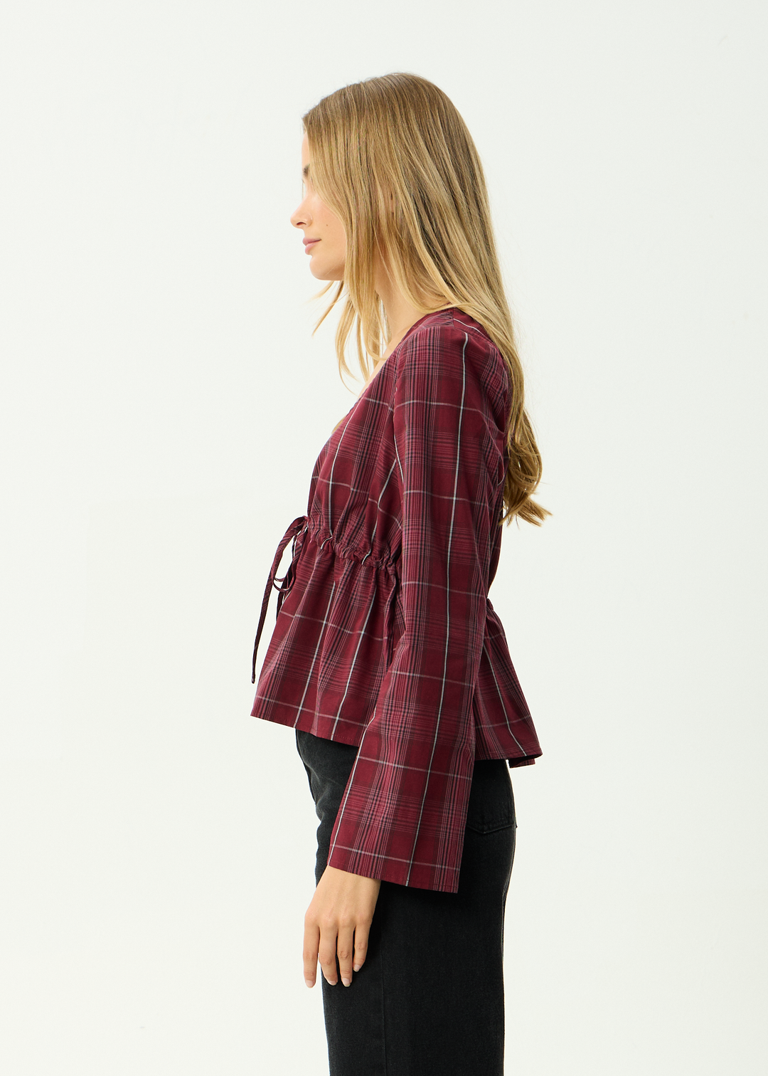 AFENDS Womens Eboni - Tie Top - Port