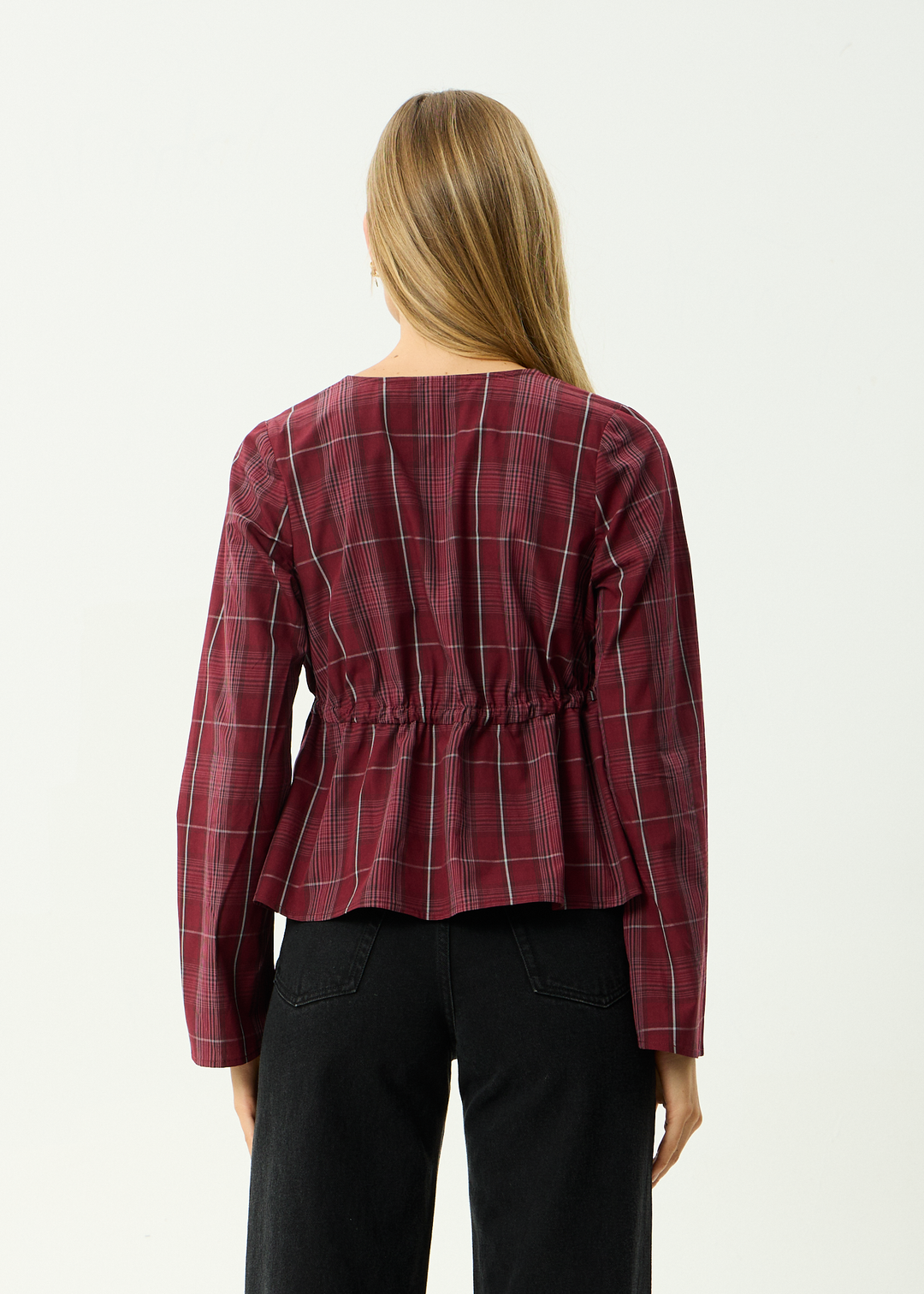 AFENDS Womens Eboni - Tie Top - Port