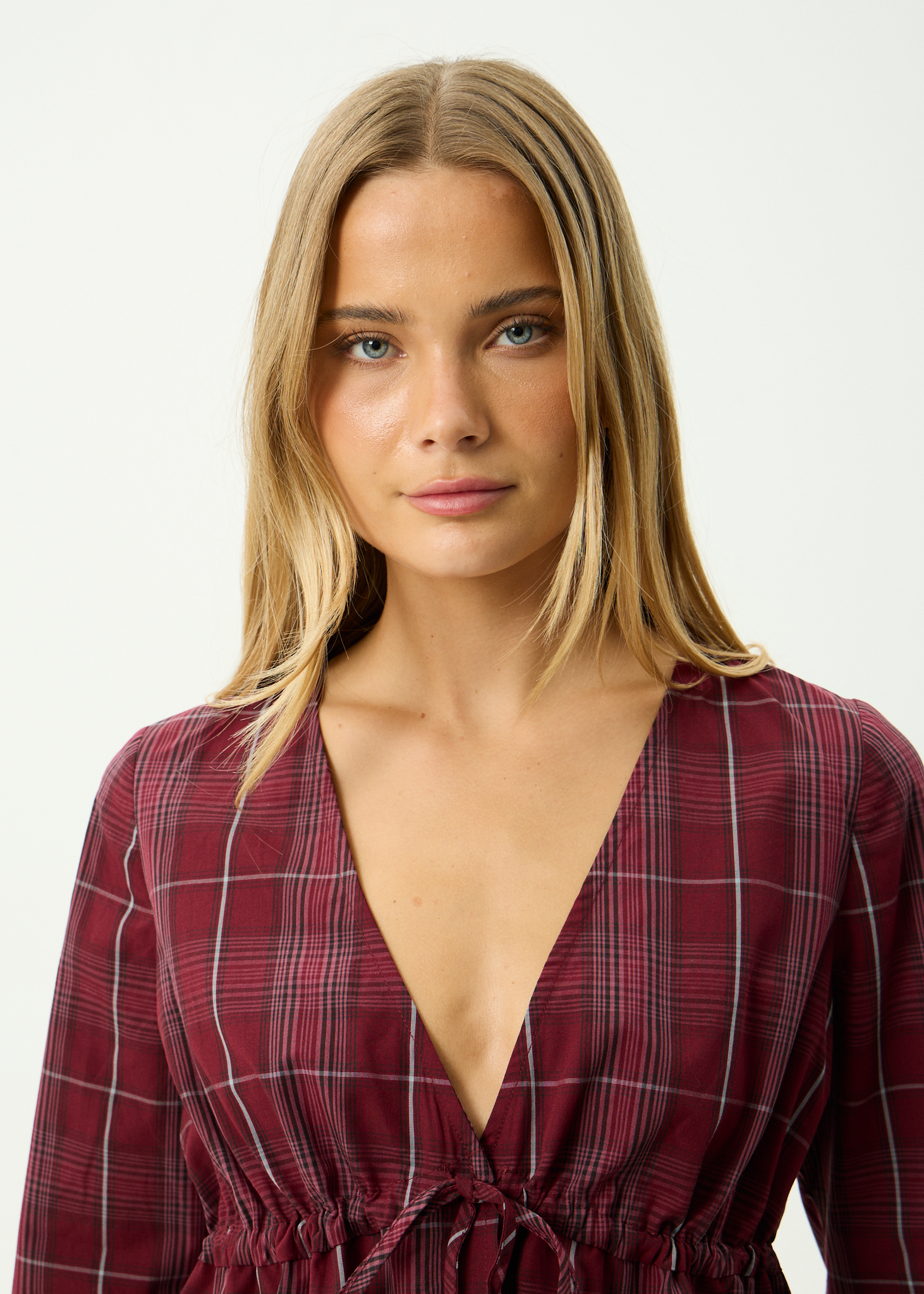 AFENDS Womens Eboni - Tie Top - Port