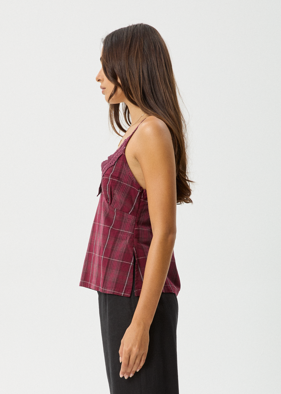 AFENDS Womens Eboni - Check Cami - Port 