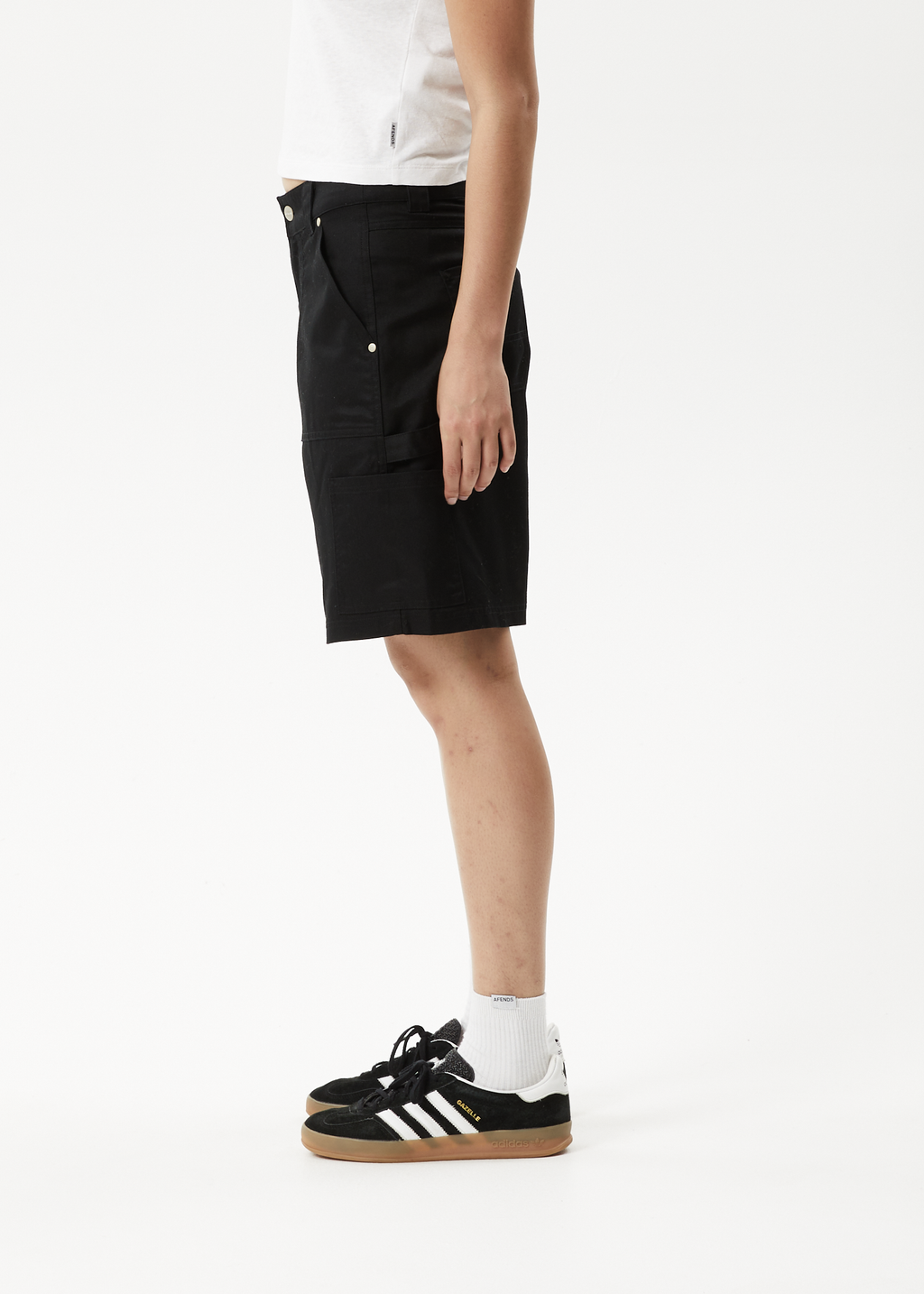 AFENDS Womens Carly - Low Rise Workwear Short - Black