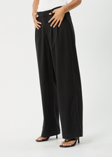 Afends Womens Business - Pleat Trouser - Black - Afends womens business   pleat trouser   black