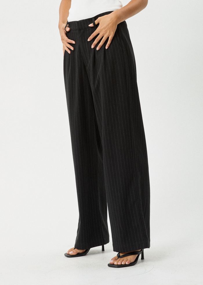 AFENDS Womens Business - Pleat Trouser - Black 