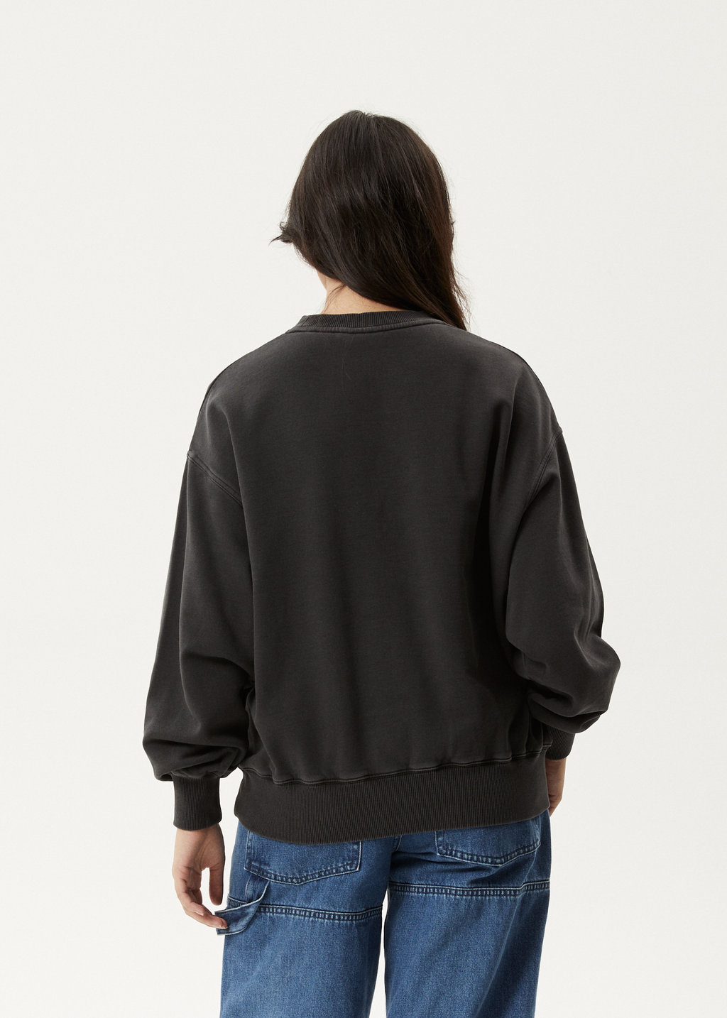 AFENDS Womens Worlds Above - Crew Neck Jumper - Charcoal