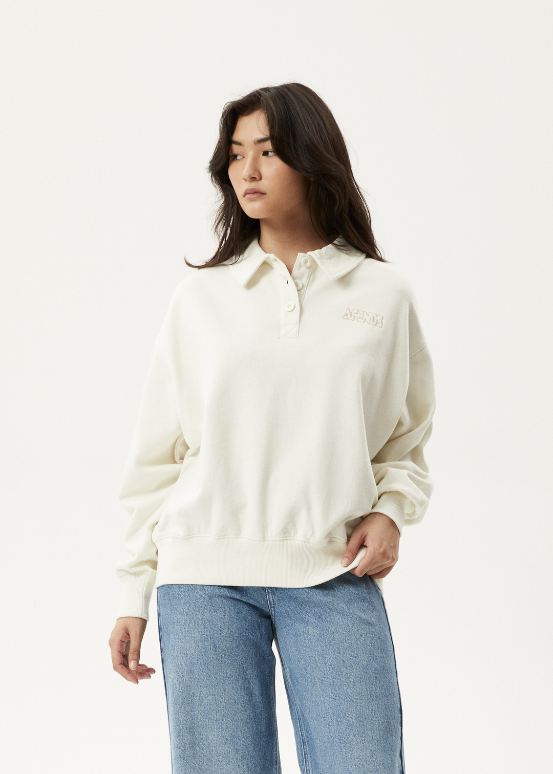 AFENDS Womens Ellie Sweatshirt Off White