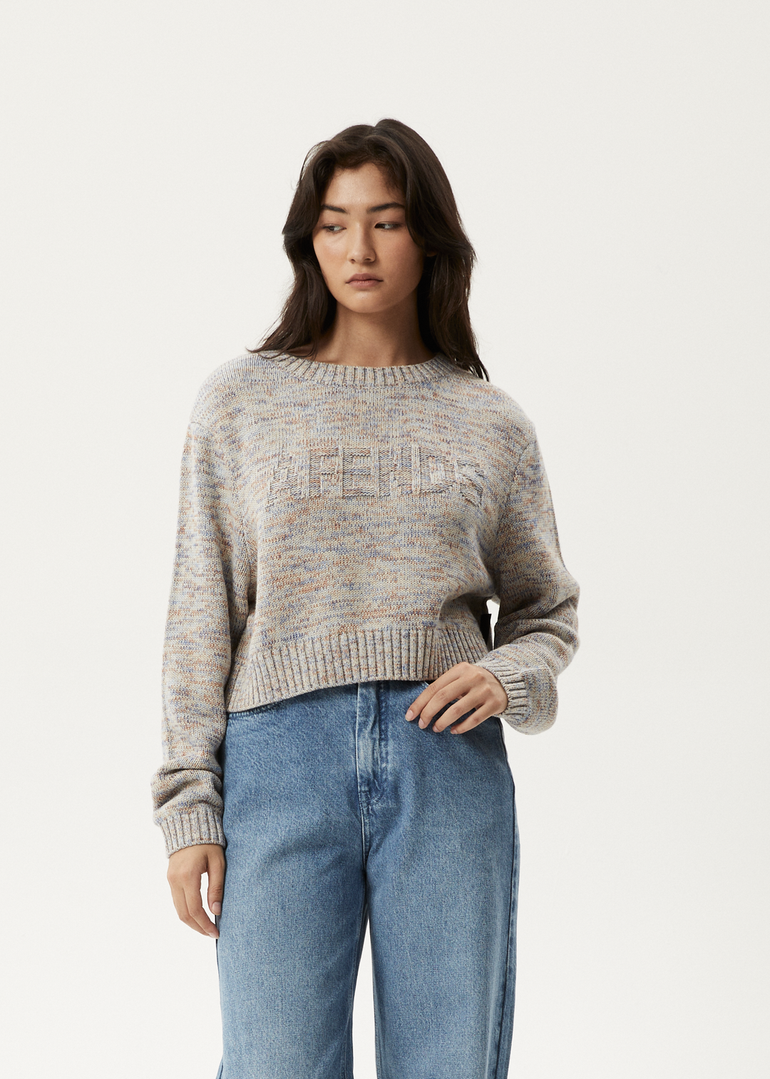 AFENDS Womens Ambient - Knit Jumper - Blue 