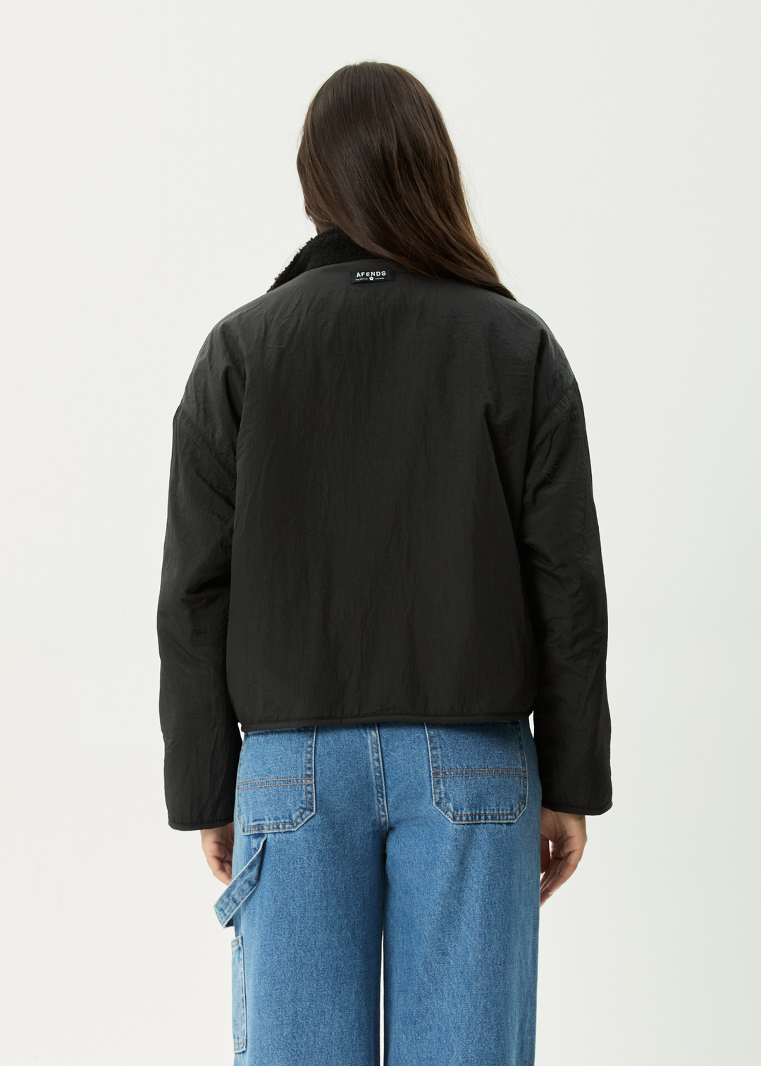 AFENDS Womens Berlin - Reversible Polar Fleece Jacket - Black