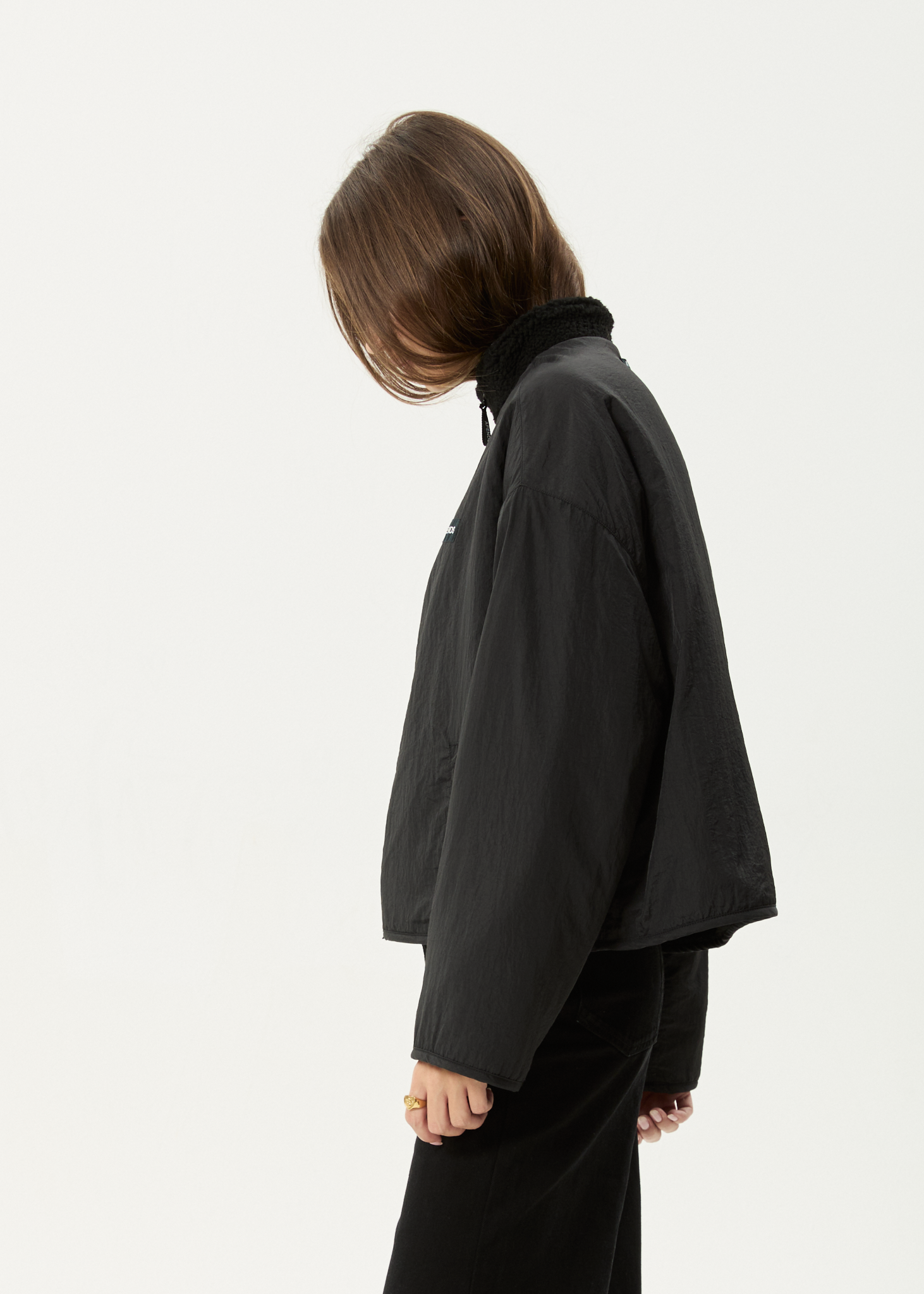 AFENDS Womens Berlin - Reversible Polar Fleece Jacket - Black
