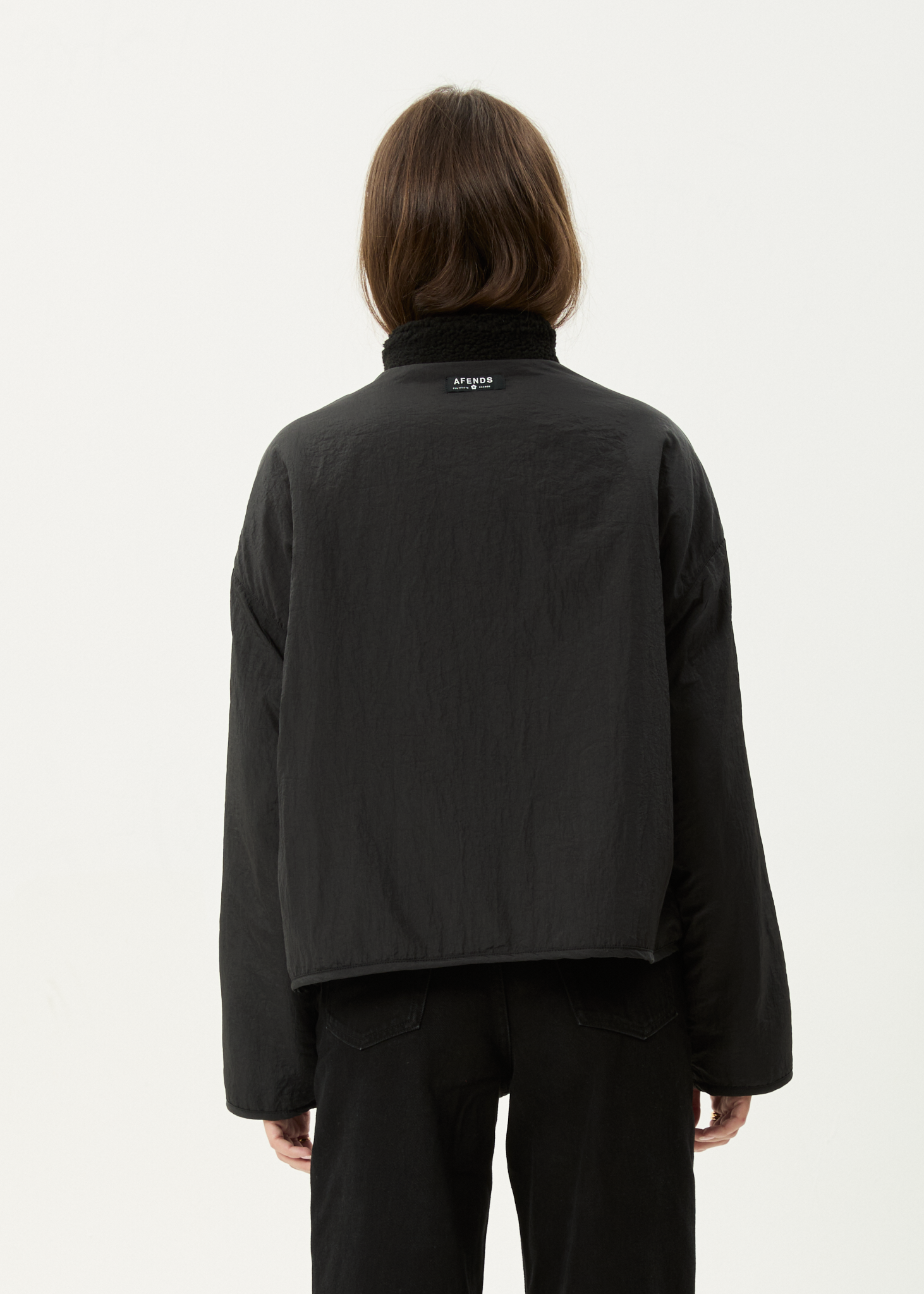 AFENDS Womens Berlin - Reversible Polar Fleece Jacket - Black
