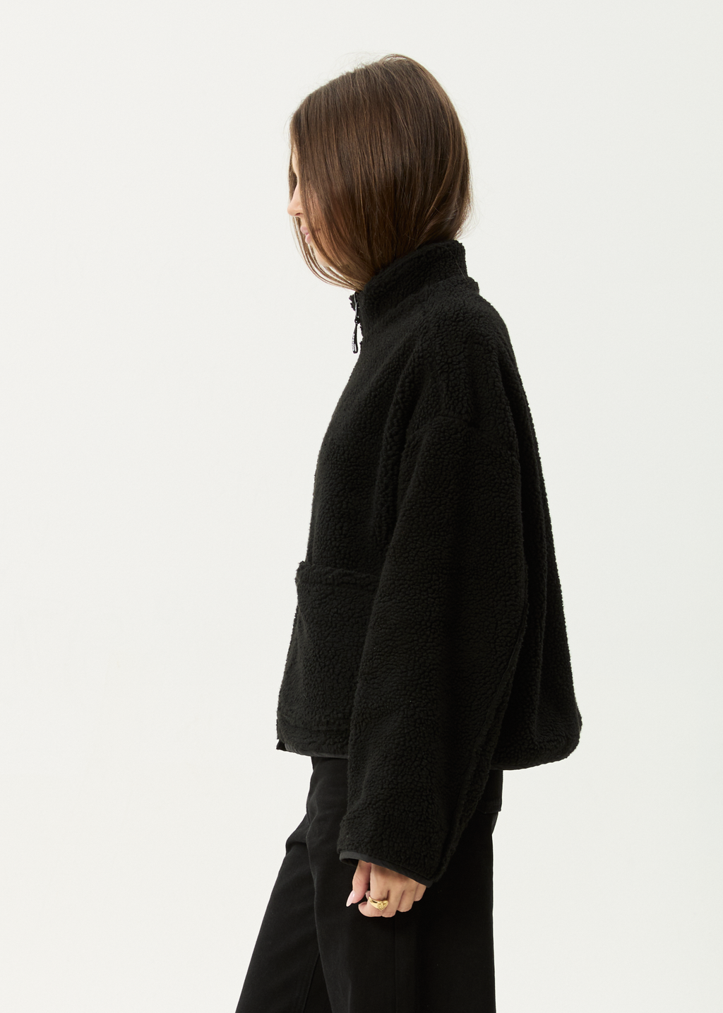 AFENDS Womens Berlin - Reversible Polar Fleece Jacket - Black