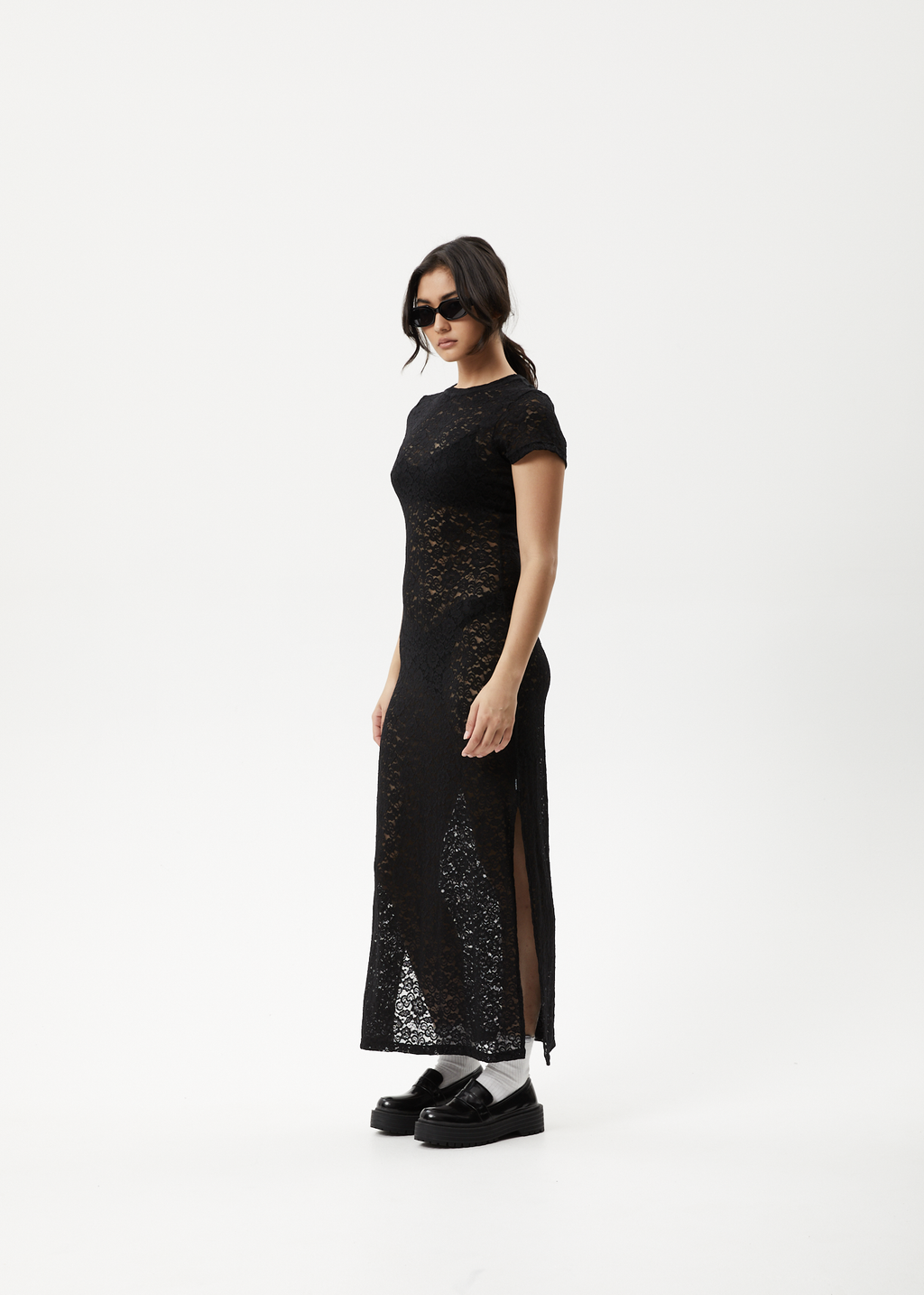 AFENDS Womens Poet - Lace Maxi Dress - Black 
