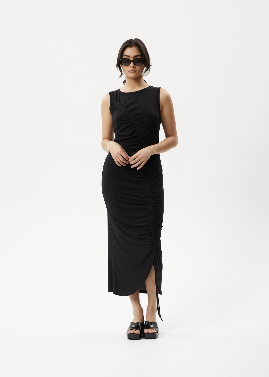 AFENDS Womens Mirage Bamboo - Sheer Maxi Dress - Black 