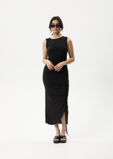 Afends Womens Mirage Bamboo - Sheer Maxi Dress - Black - Afends womens mirage bamboo   sheer maxi dress   black 