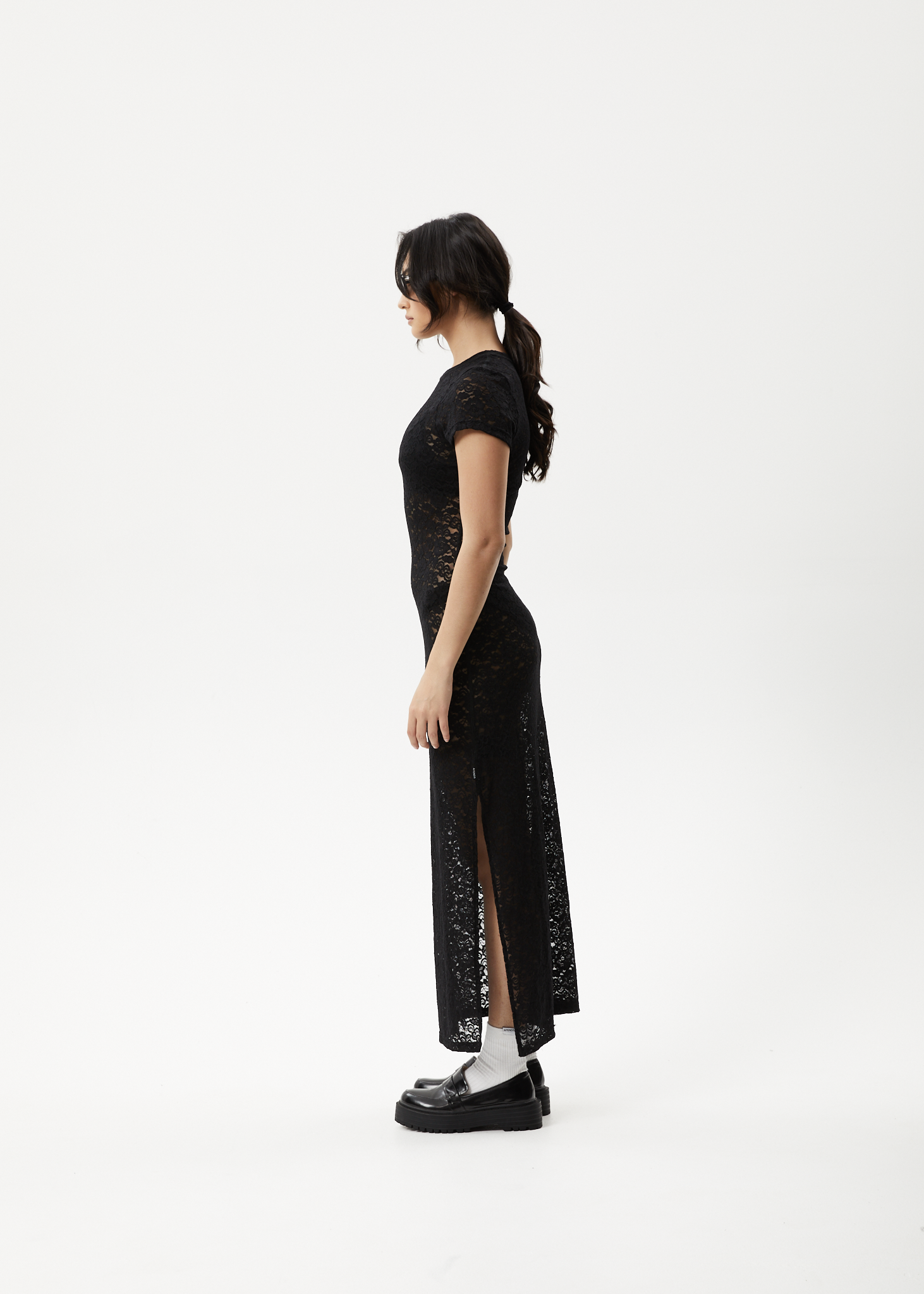AFENDS Womens Poet - Lace Maxi Dress - Black 