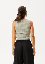 Afends Womens Willow Check - Top - Military Check - Afends womens willow check   top   military check 