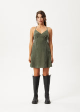 Afends Womens Grace - Cupro Strappy Mini Dress - Deep Green - Afends womens grace   cupro strappy mini dress   deep green 