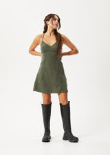 Afends Womens Grace - Cupro Strappy Mini Dress - Deep Green - Afends womens grace   cupro strappy mini dress   deep green 