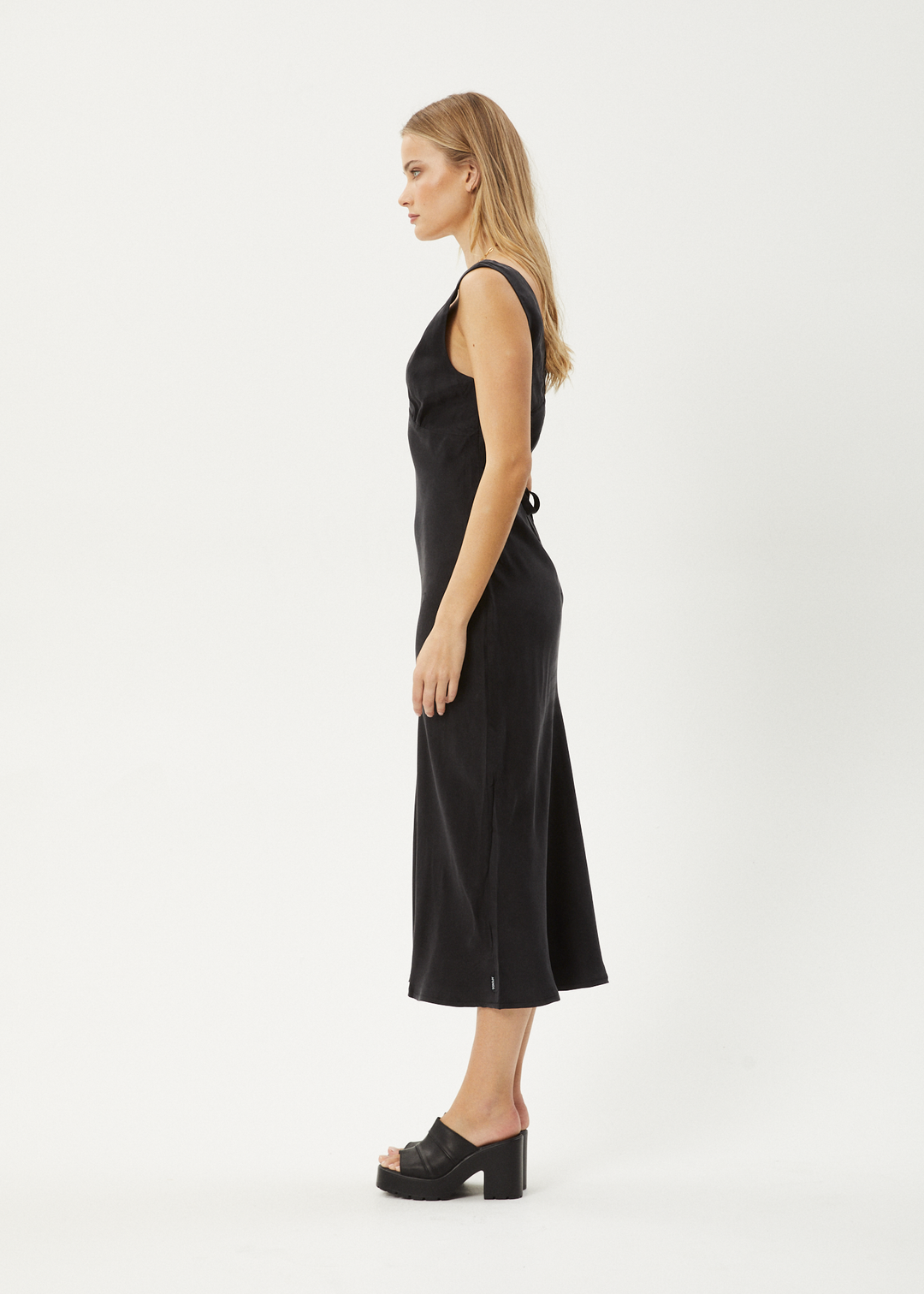 AFENDS Womens Gia - Cupro Maxi Dress - Black 