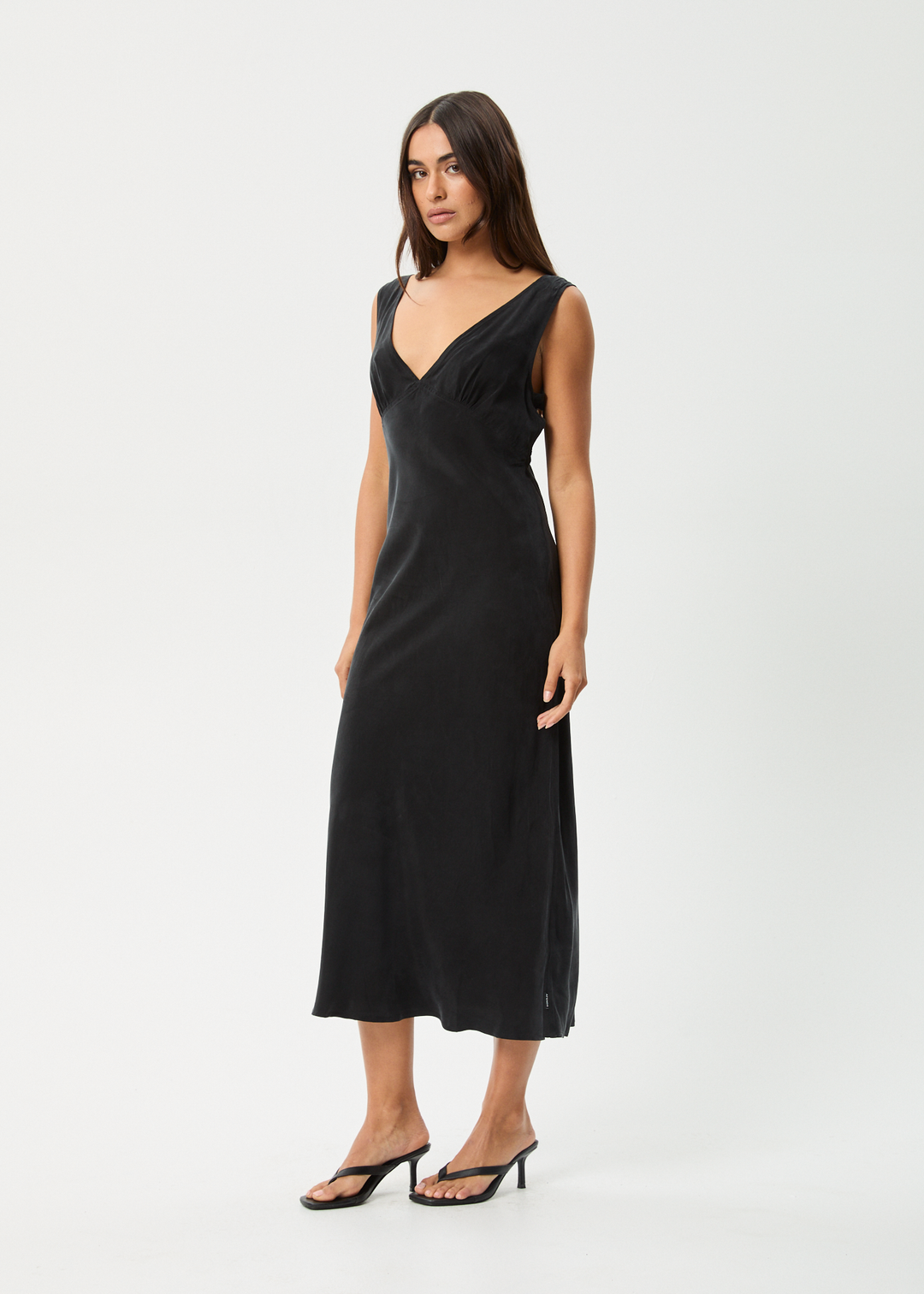 AFENDS Womens Gia - Cupro Maxi Dress - Black 