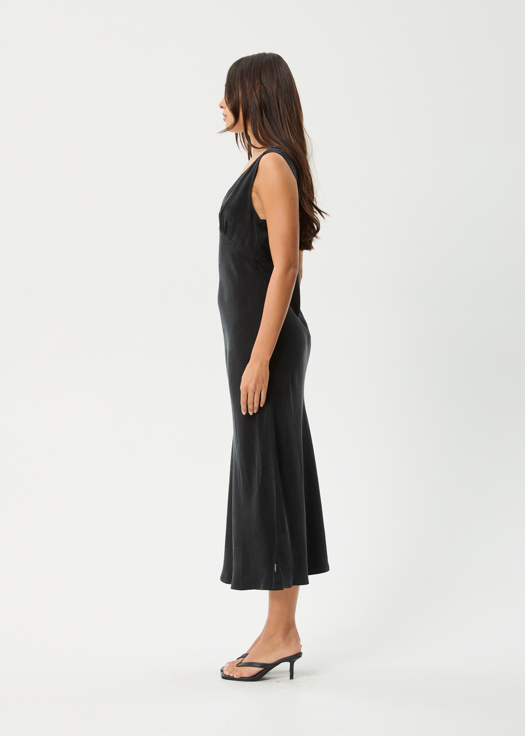 AFENDS Womens Gia - Cupro Maxi Dress - Black 