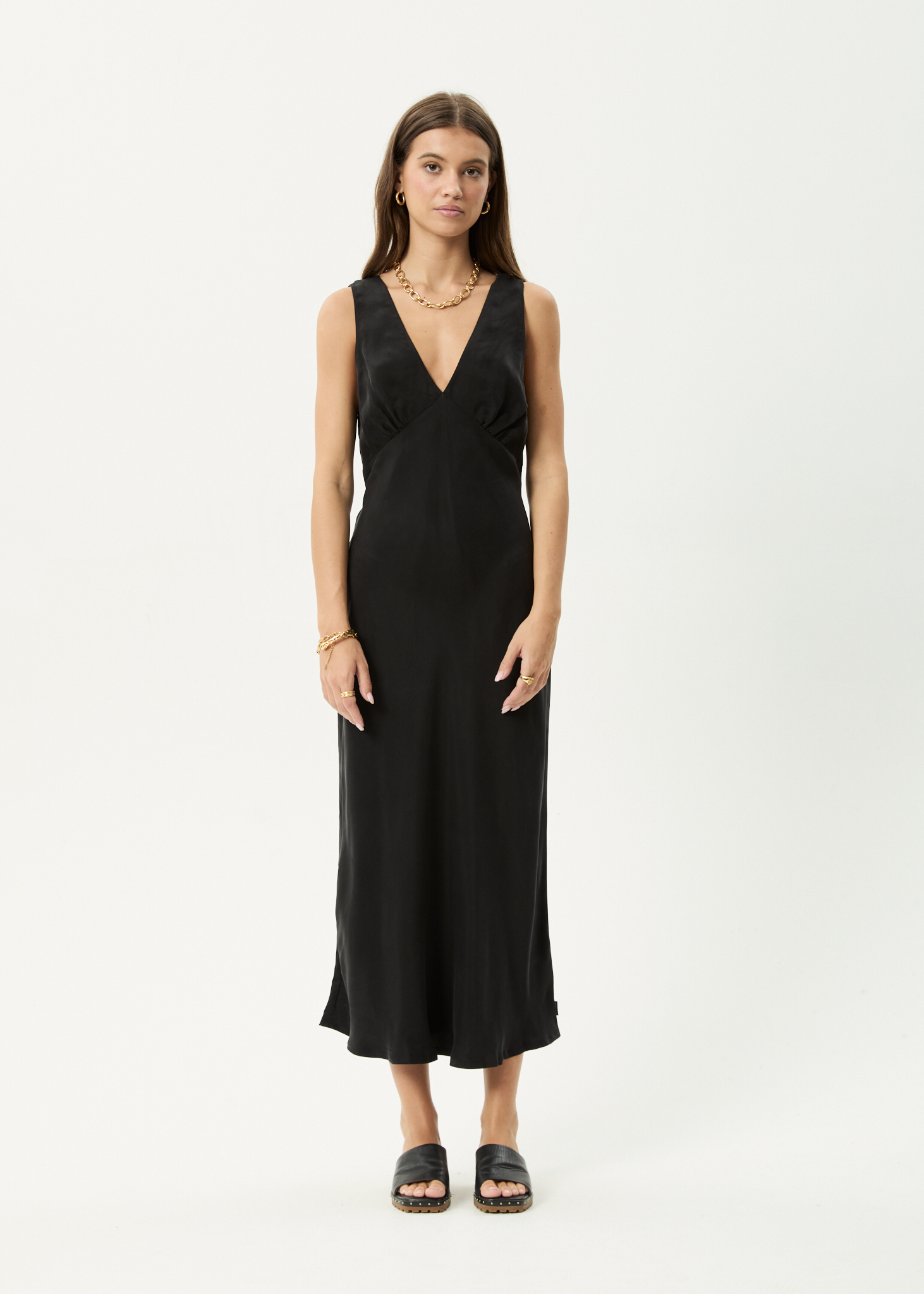 Focus - Seersucker Maxi Dress Black / M Focus - Seersucker Maxi Dress Black / M