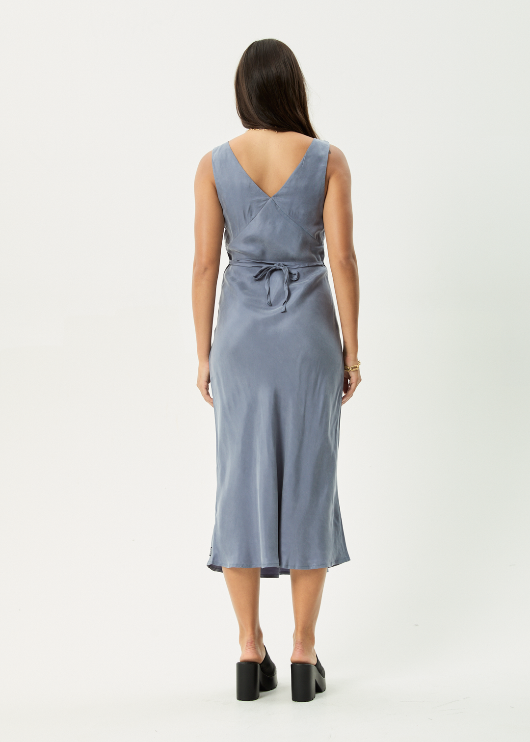 AFENDS Womens Gia - Cupro Maxi Dress - Marlin