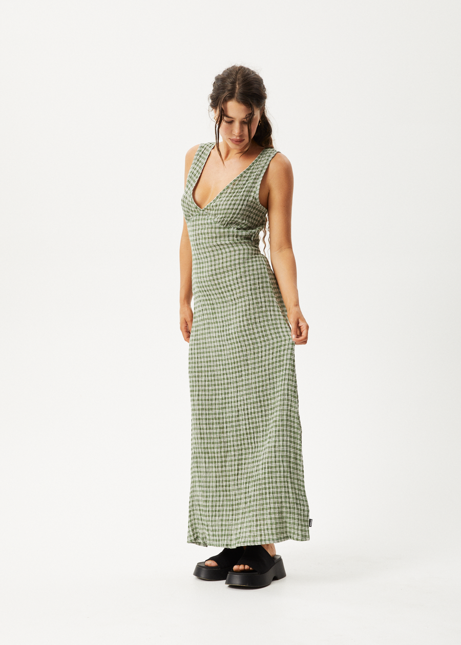 Check Seersucker Dress With Golf Cart