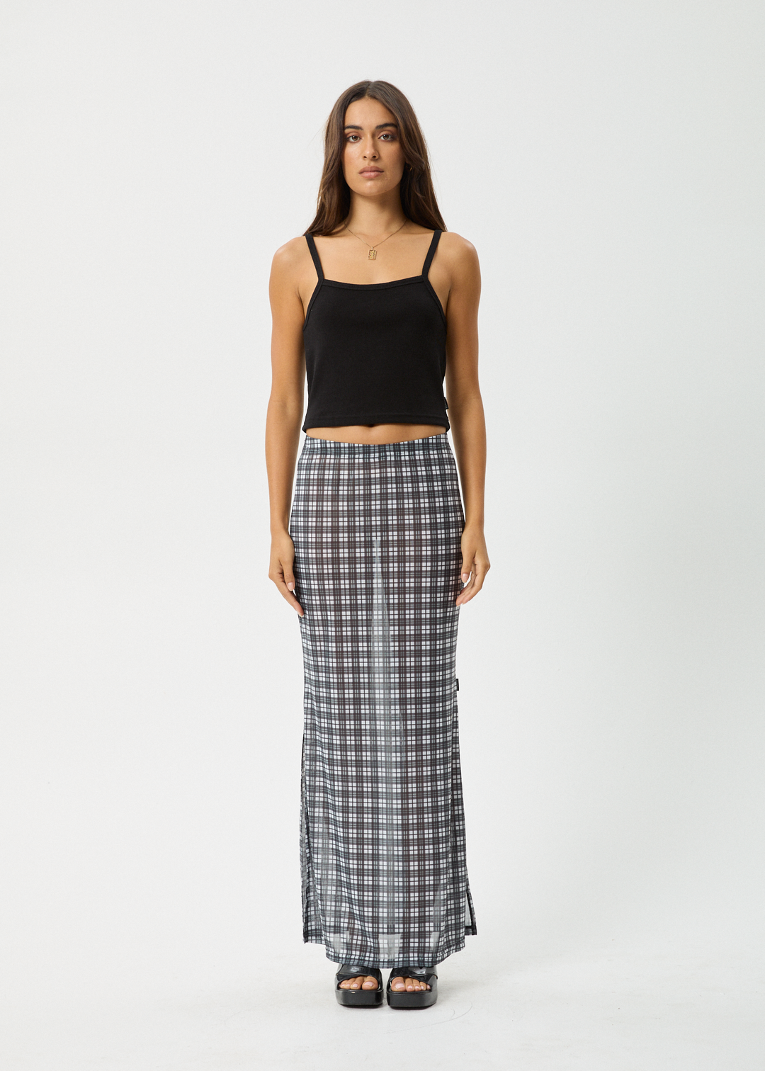 AFENDS Womens Asher - Sheer Maxi Skirt - Black 