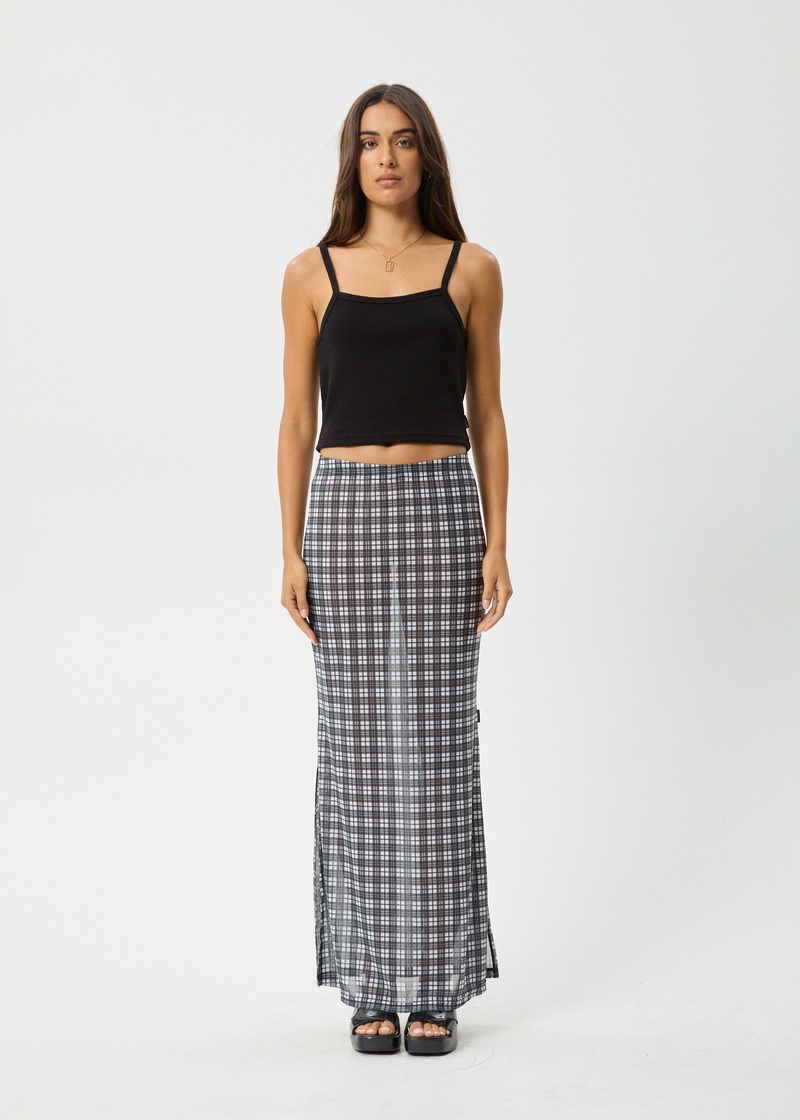 AFENDS Womens Asher - Sheer Maxi Skirt - Black