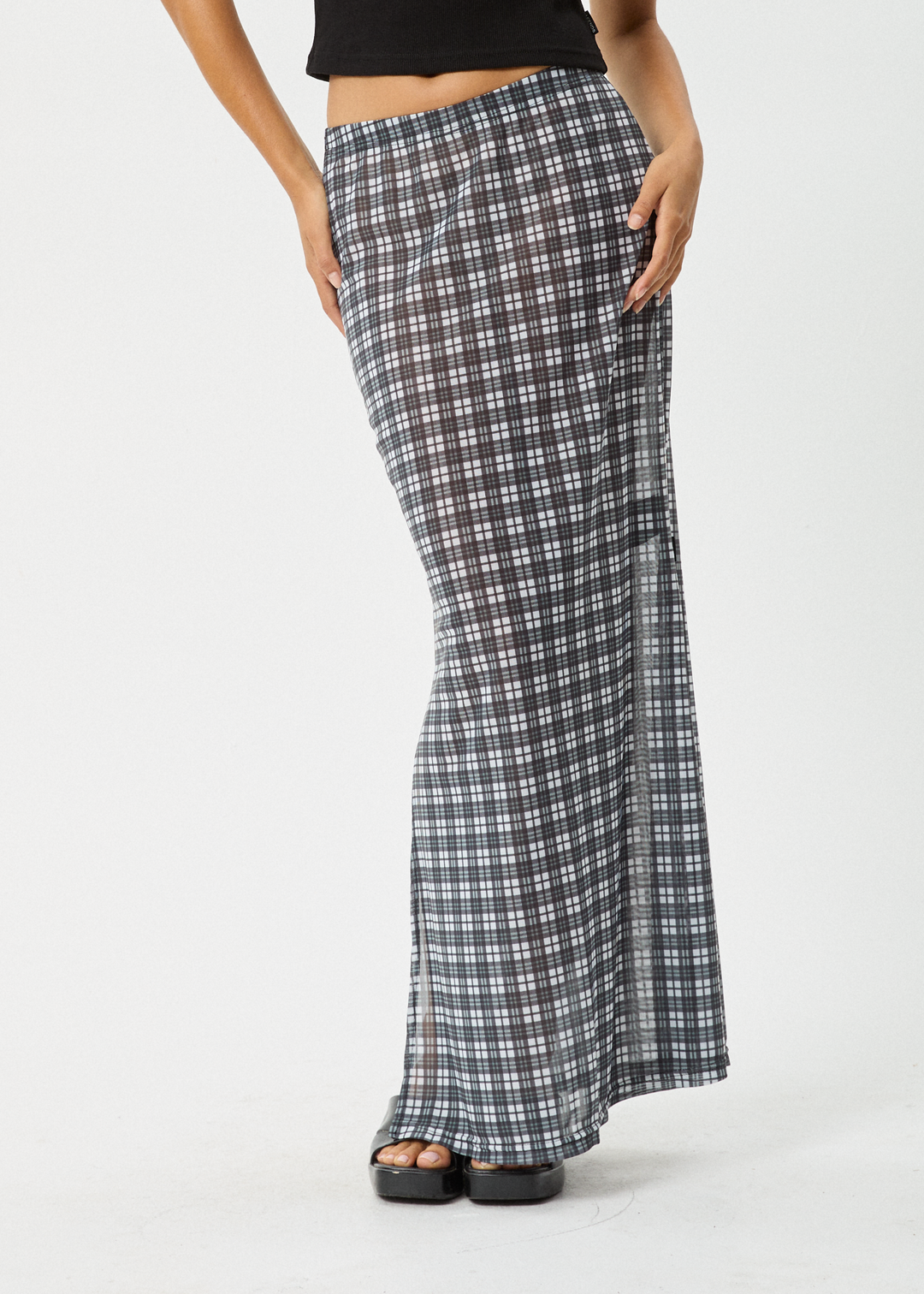 AFENDS Womens Asher - Sheer Maxi Skirt - Black 