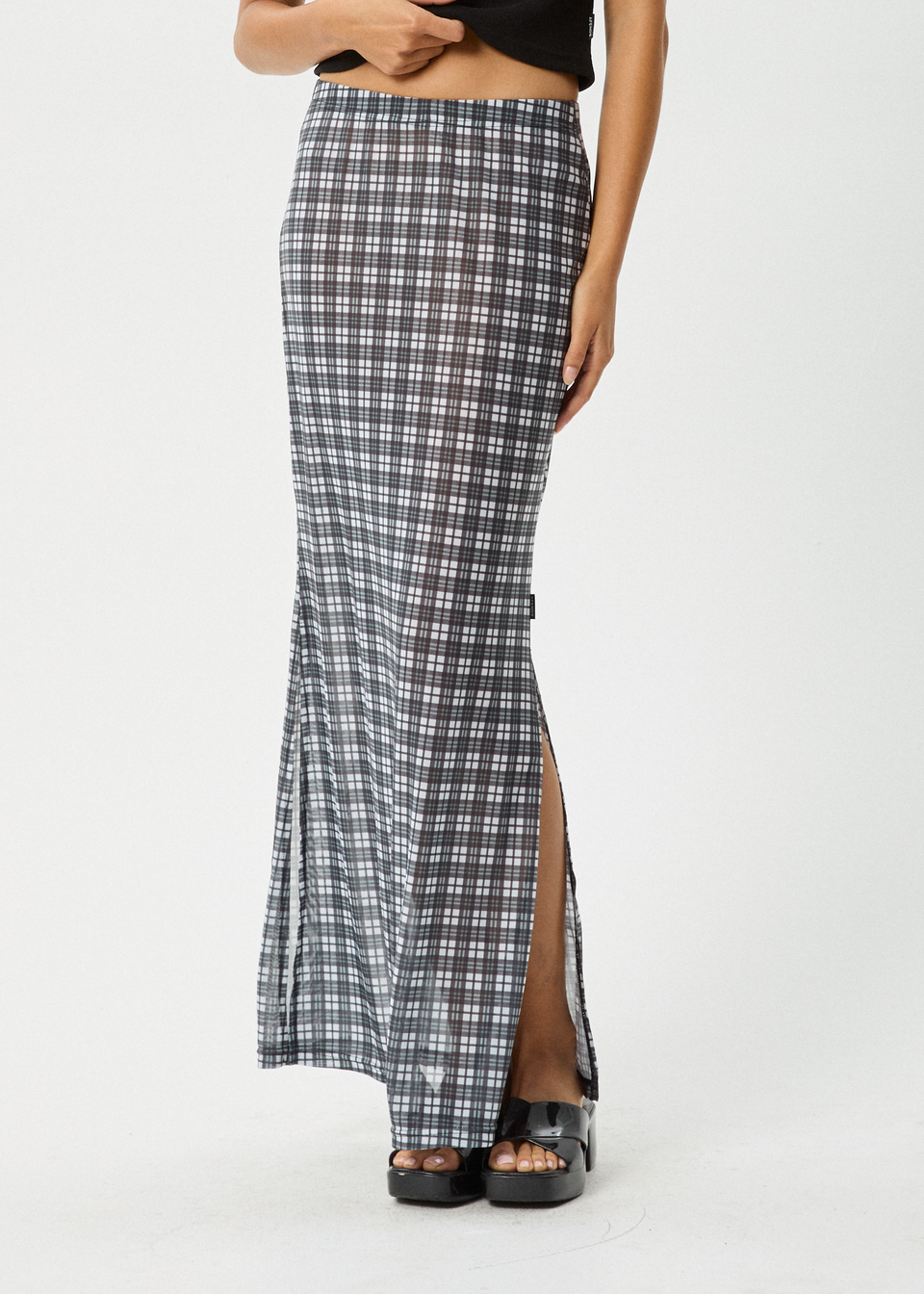 AVA SHEER SKIRT - BLACK main image 1