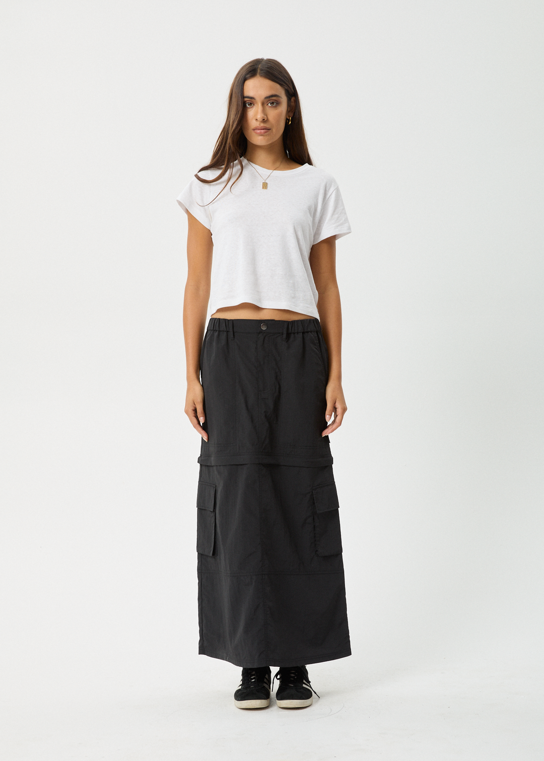 AFENDS Womens Instinct - Zip Off Maxi Skirt - Black 