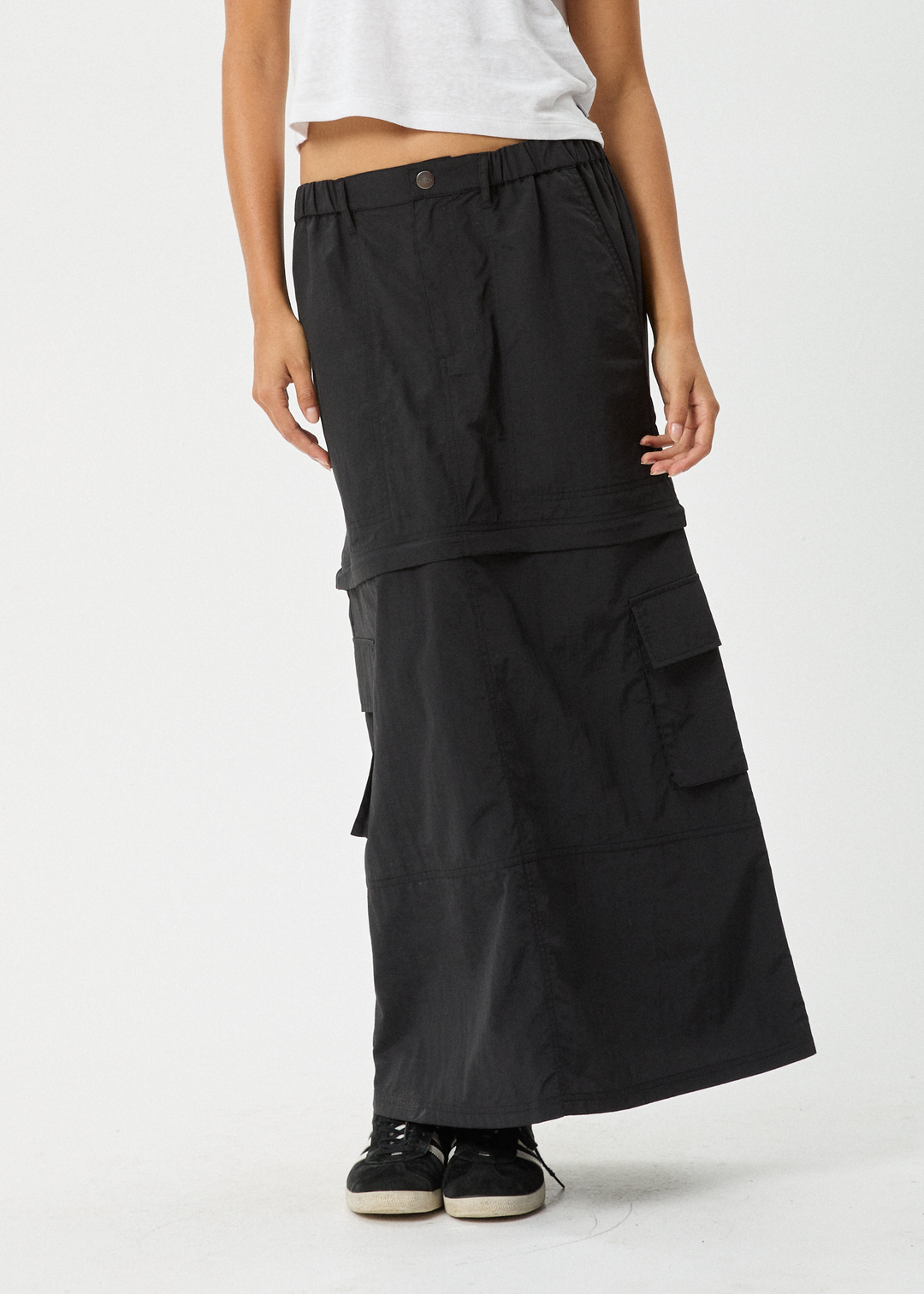 AFENDS Womens Instinct - Zip Off Maxi Skirt - Black 