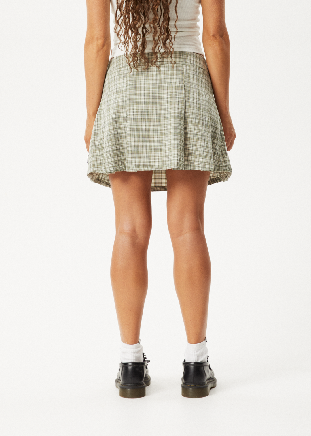 AFENDS Womens Willow Check - Mini Skirt - Military Check 