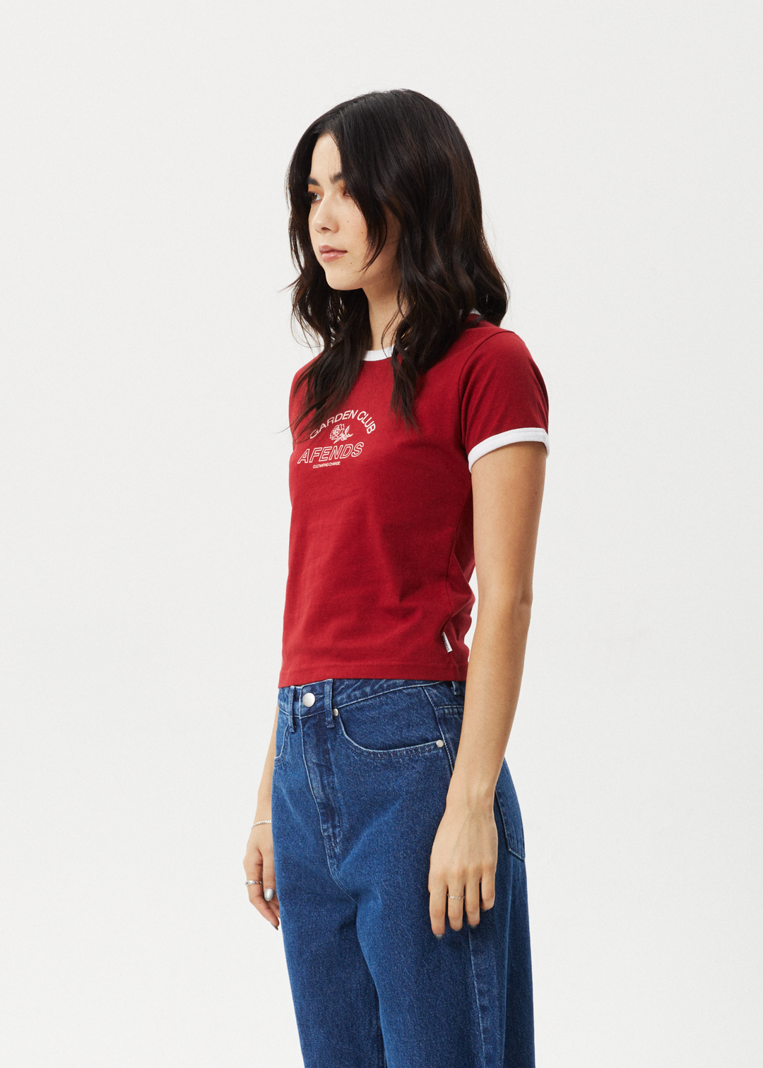 AFENDS Womens Cultivate - Ringer Tee - Ketchup 