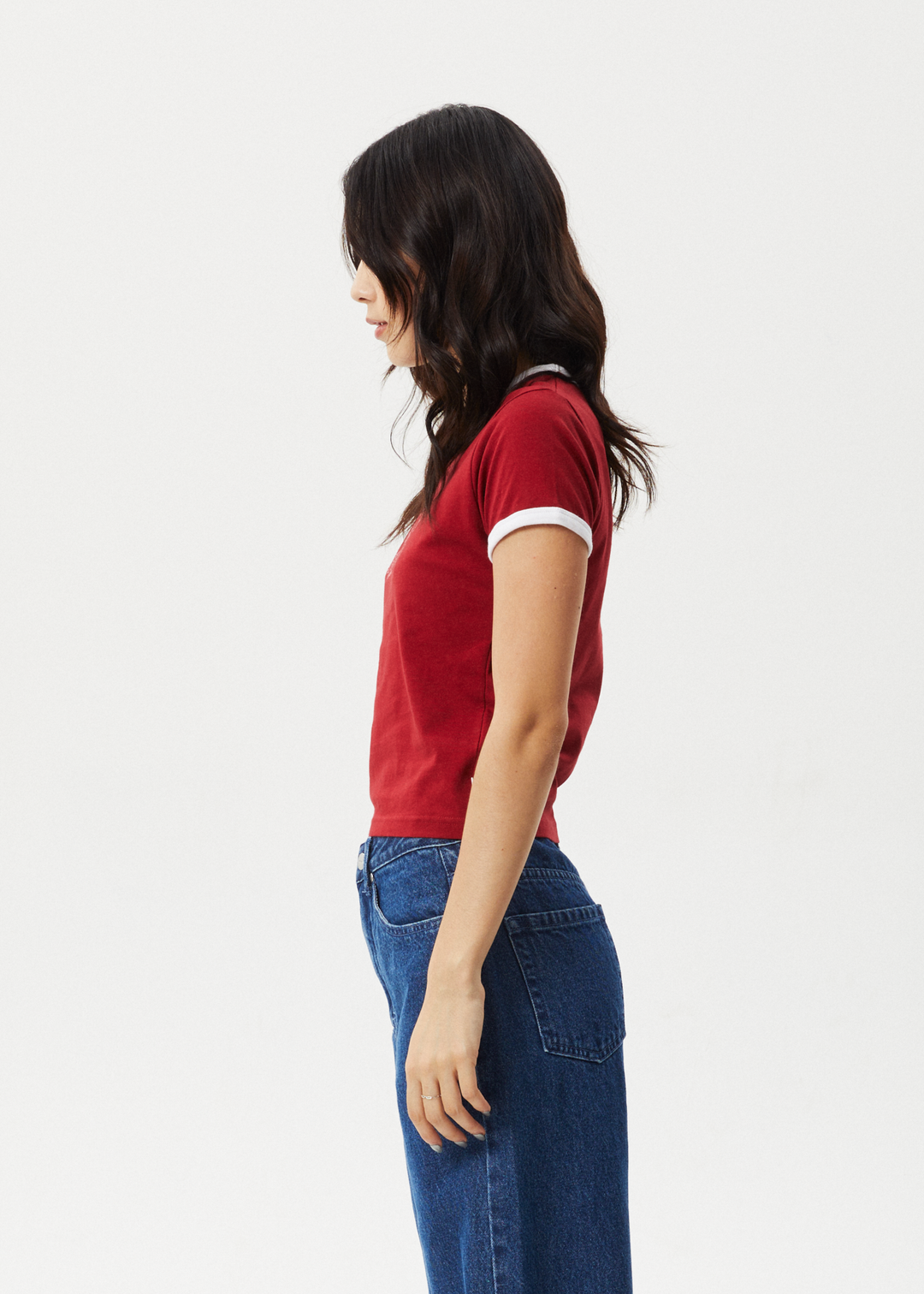 AFENDS Womens Cultivate - Ringer Tee - Ketchup 