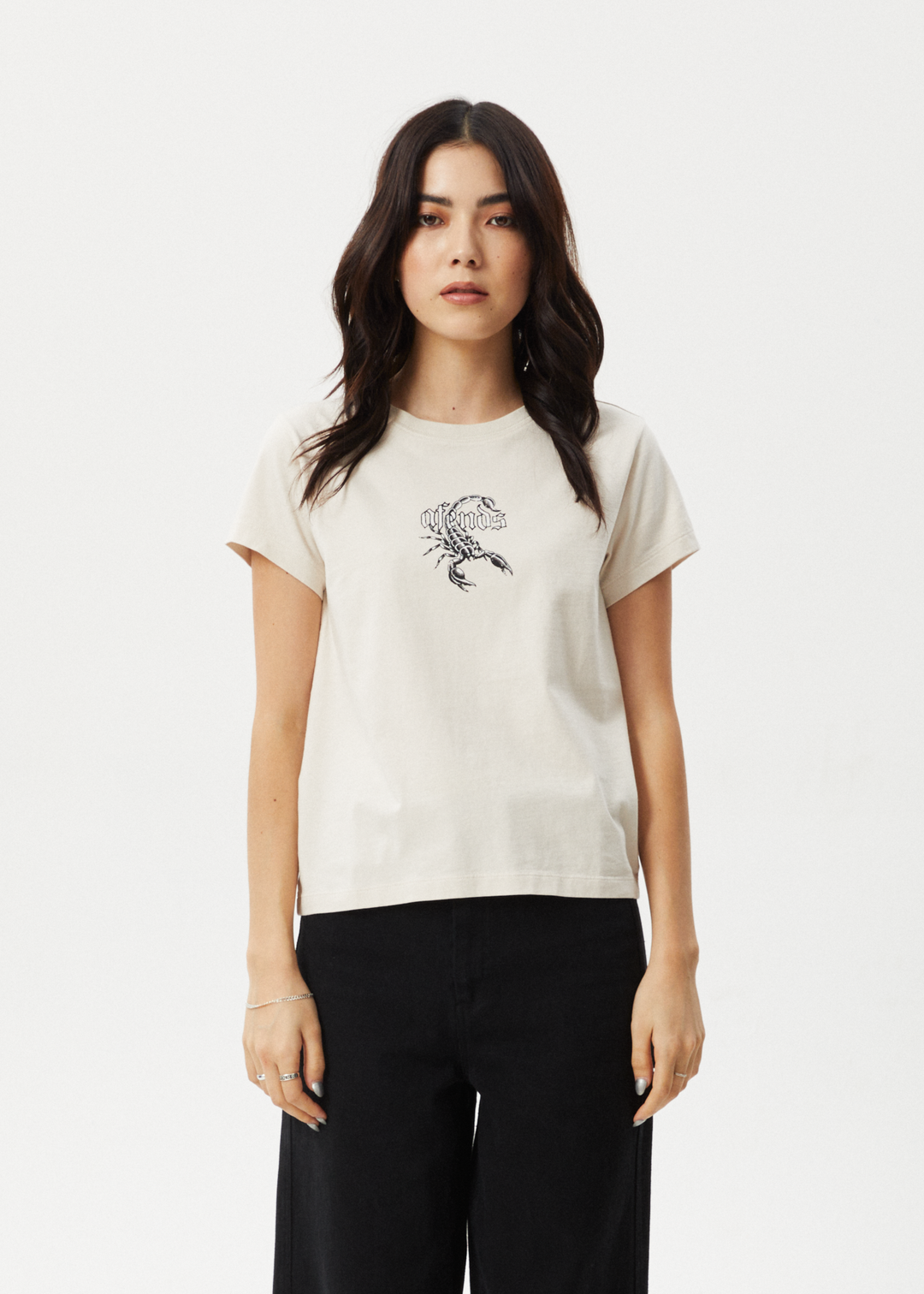 AFENDS Womens Scorpio - Regular Tee - Moonbeam 