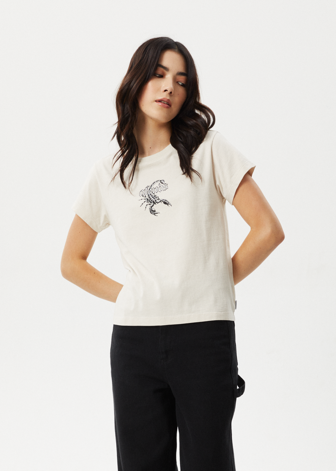 AFENDS Womens Scorpio - Regular Tee - Moonbeam 