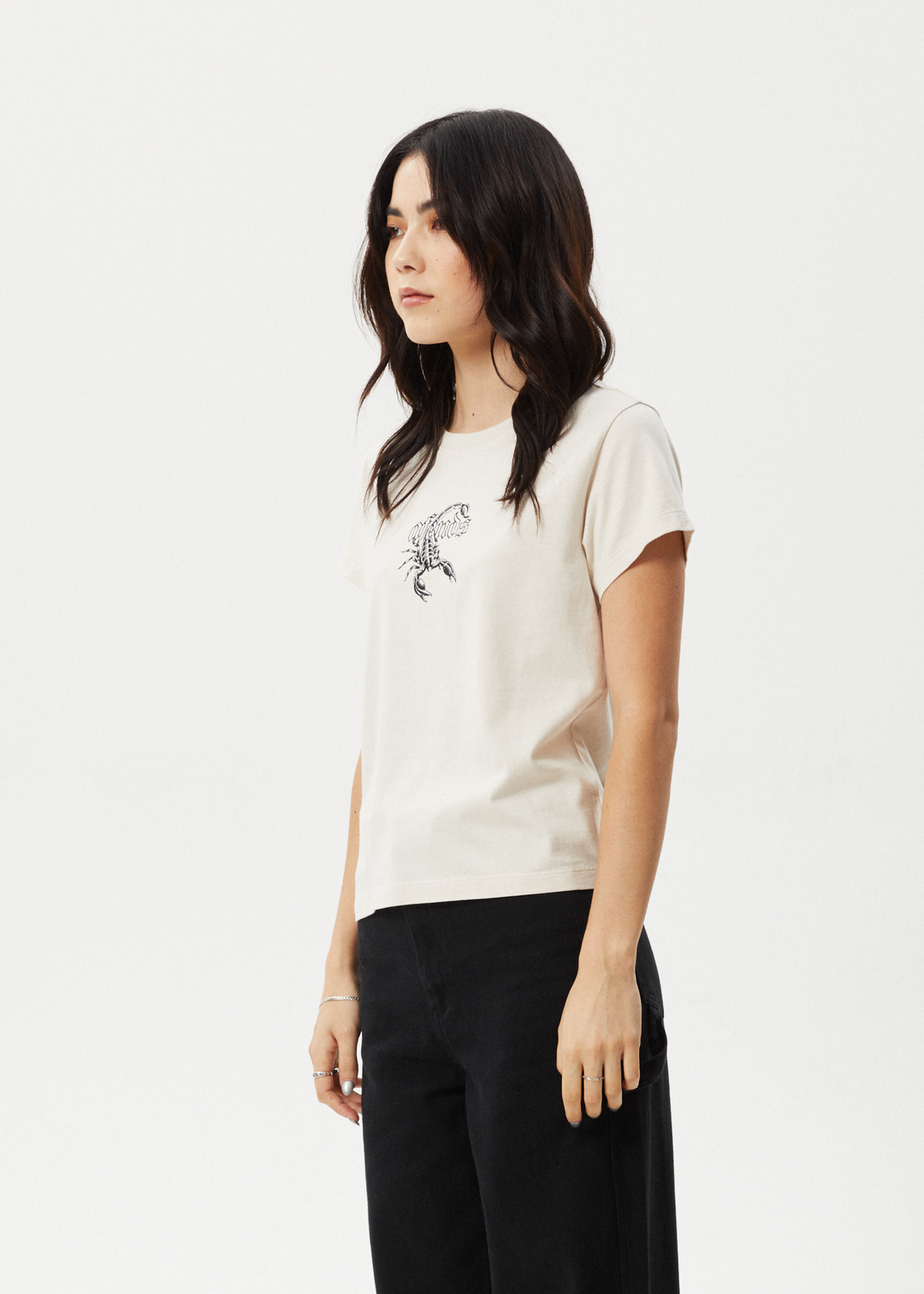 AFENDS Womens Scorpio - Regular Tee - Moonbeam 