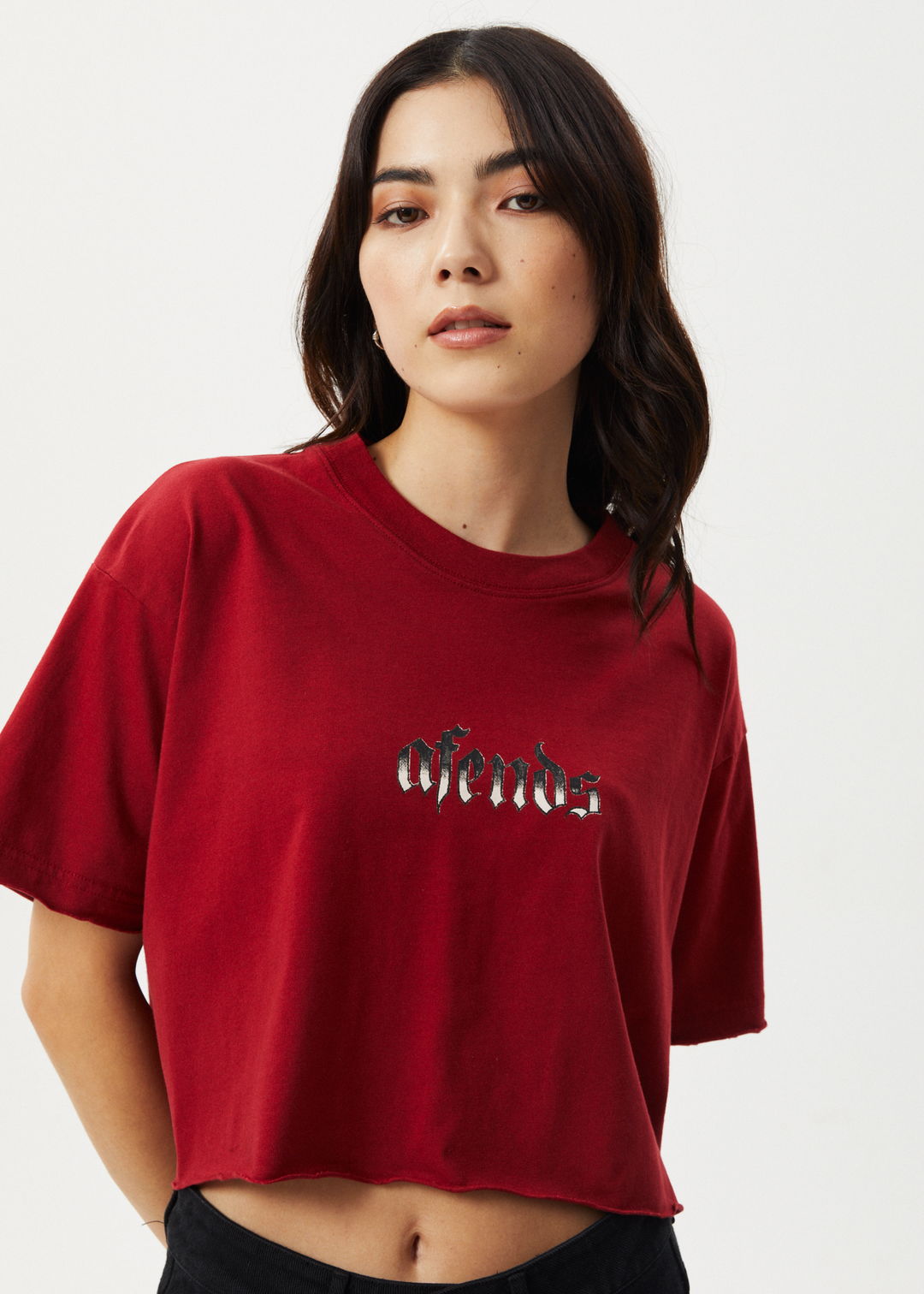 AFENDS Womens Scorpio Slay - Slay Cropped Tee - Ketchup 