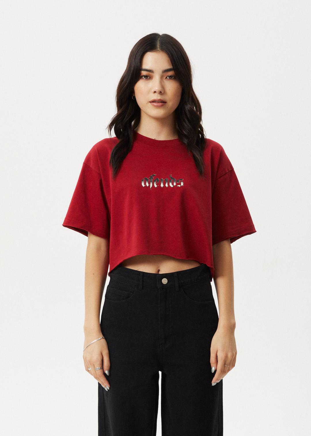 AFENDS Womens Scorpio Slay - Slay Cropped Tee - Ketchup 