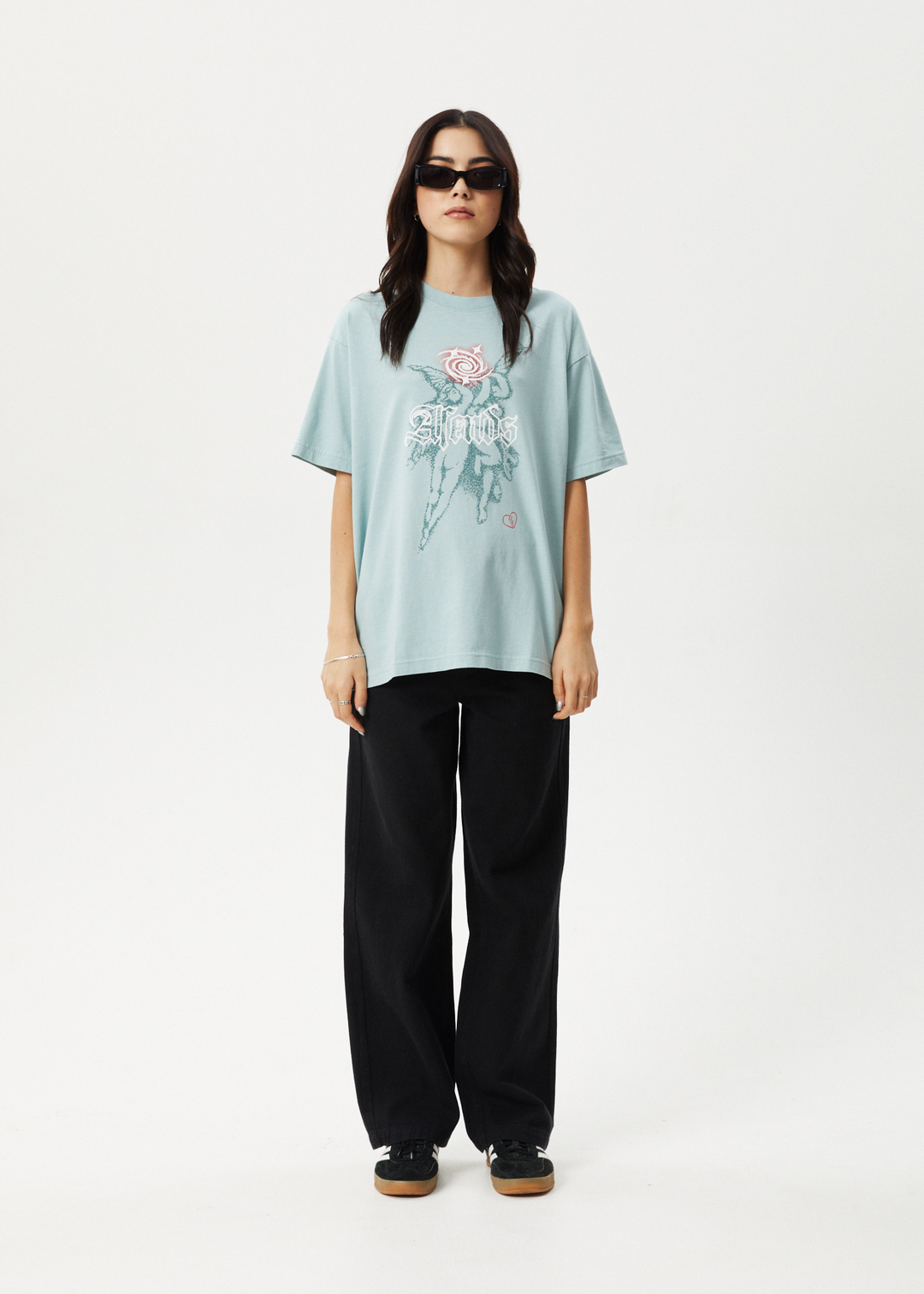 AFENDS Womens Sacred - Oversized Tee - Ether Blue 