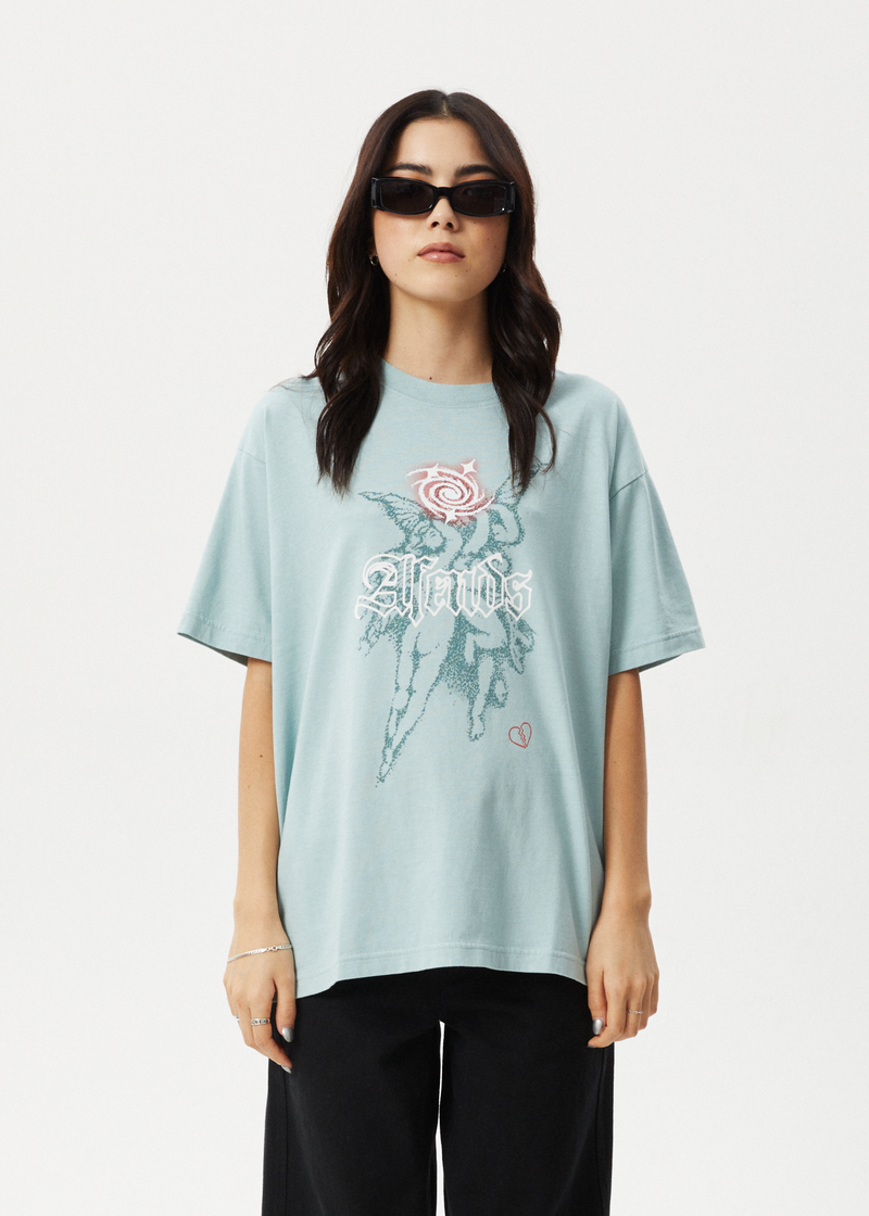 AFENDS Womens Sacred - Oversized Tee - Ether Blue