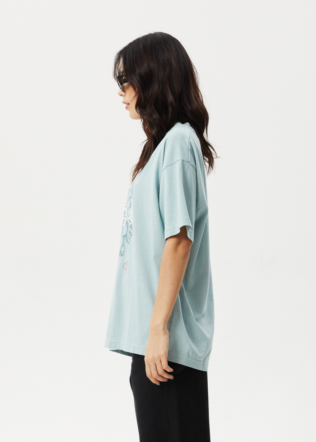 AFENDS Womens Sacred - Oversized Tee - Ether Blue 