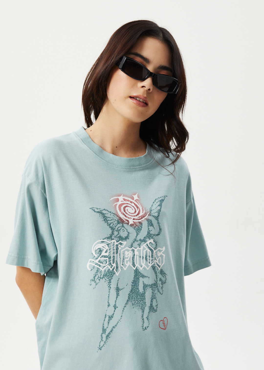 AFENDS Womens Sacred - Oversized Tee - Ether Blue 