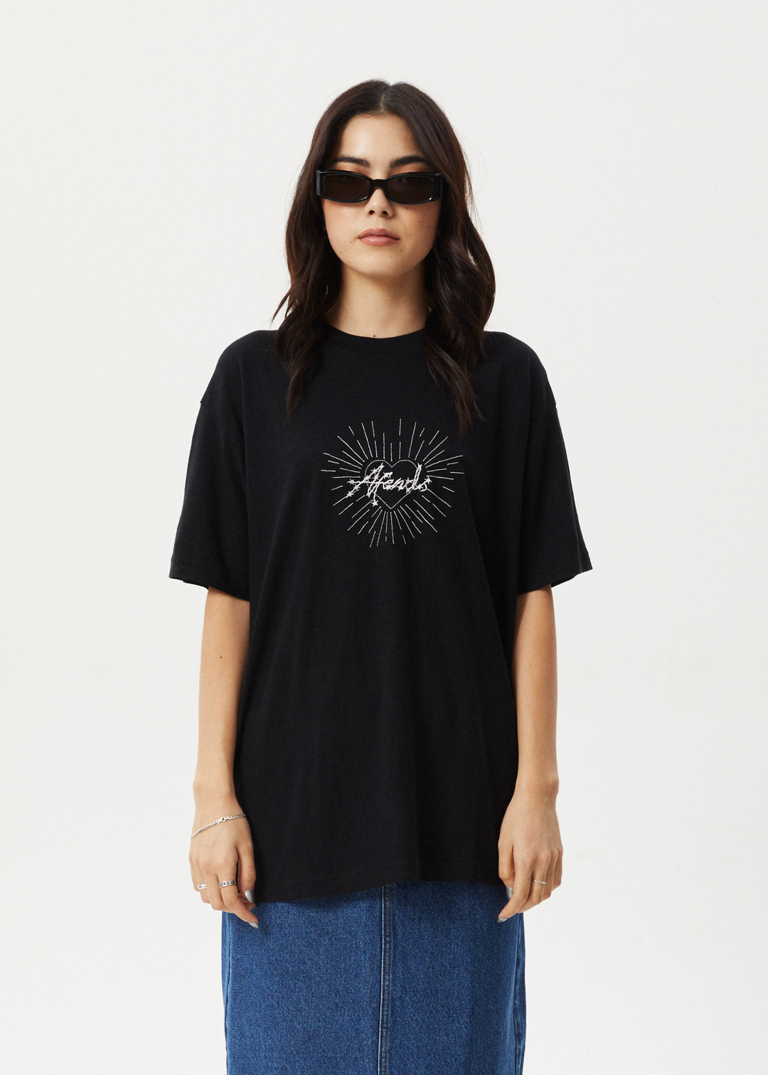 AFENDS Womens Pulse - Oversized Tee - Black 